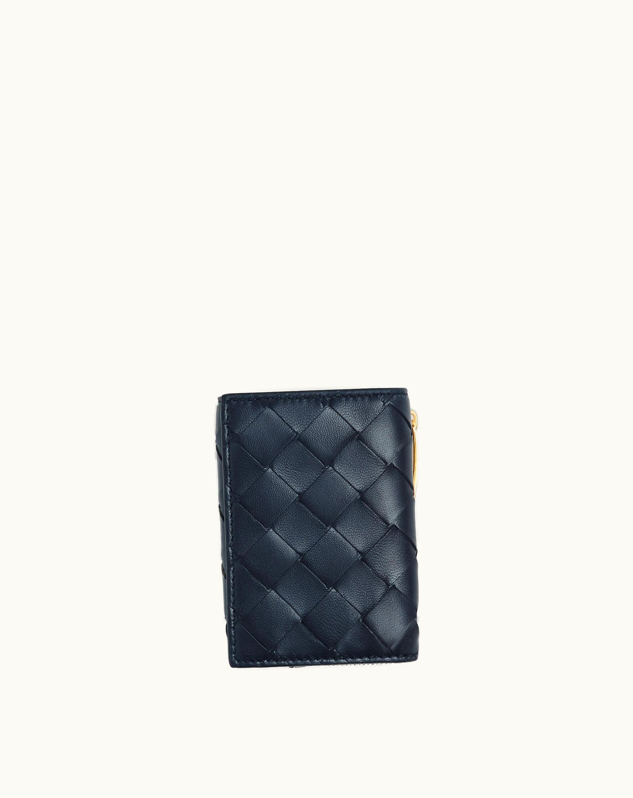 Bottega Veneta Bottega Veneta Women's Small Intrecciato Tri-Fold Zip Wallet In Space