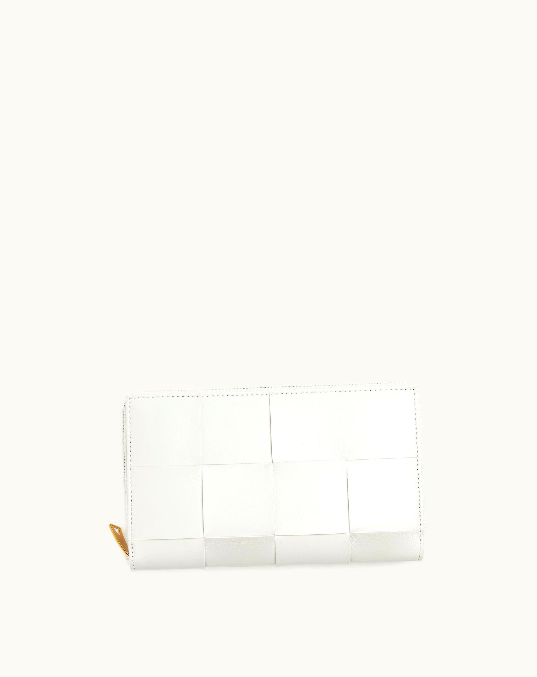 Bottega Veneta Bottega Veneta Women's Cassette Zip Around Wallet In Chalk