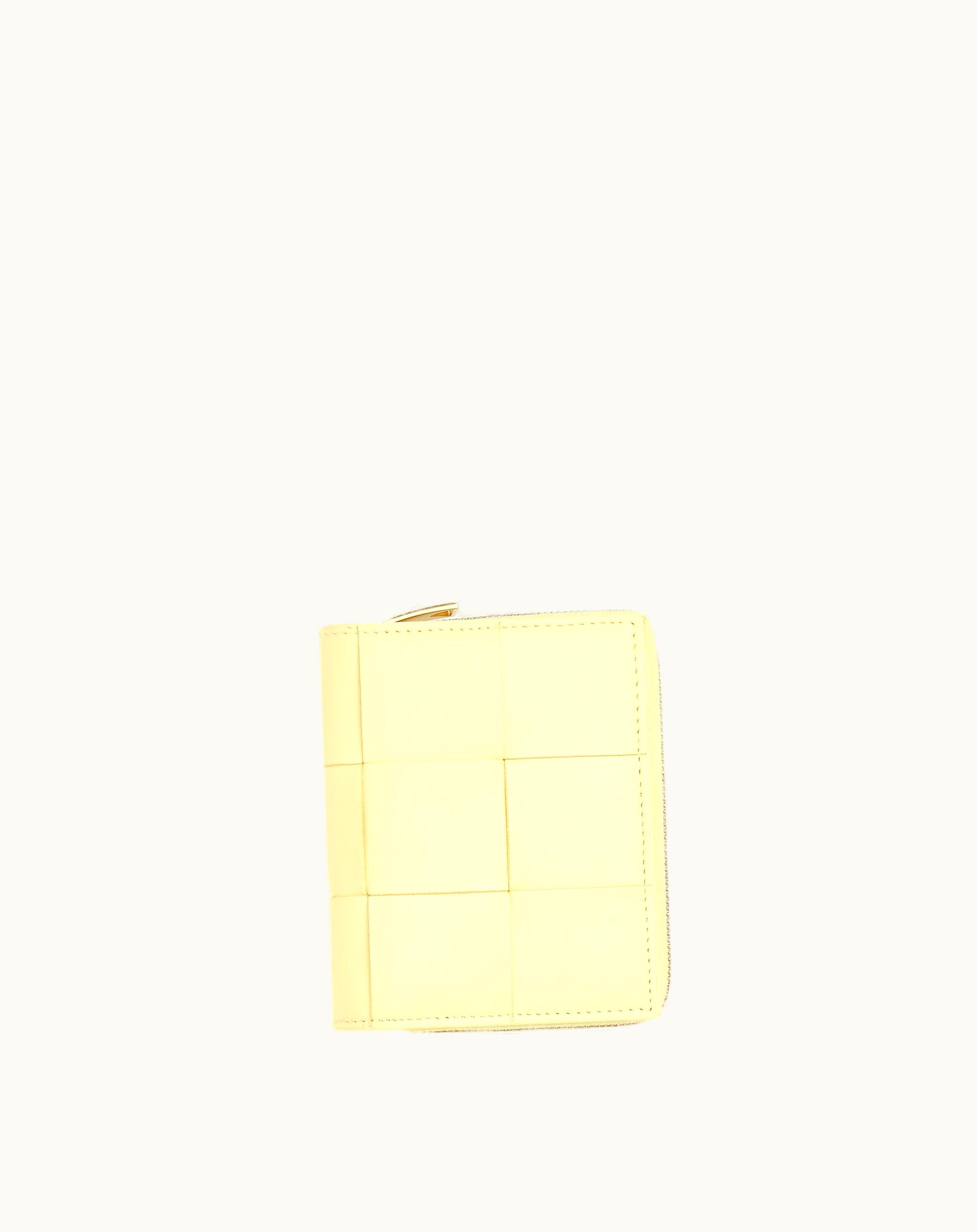 Bottega Veneta Bottega Veneta Women's Cassette Compact Zip Around Wallet In Camomile