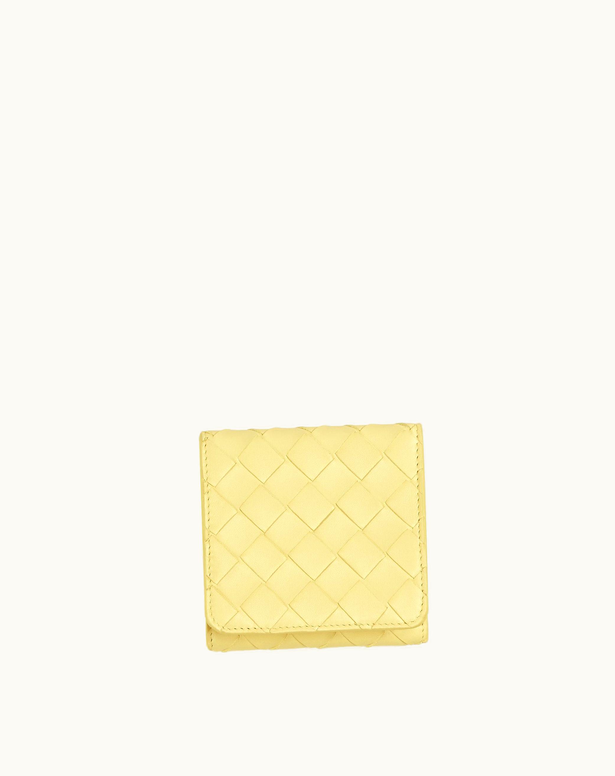 Bottega Veneta Bottega Veneta Women's Intrecciato Compact Tri-Fold Wallet In Ice Cream