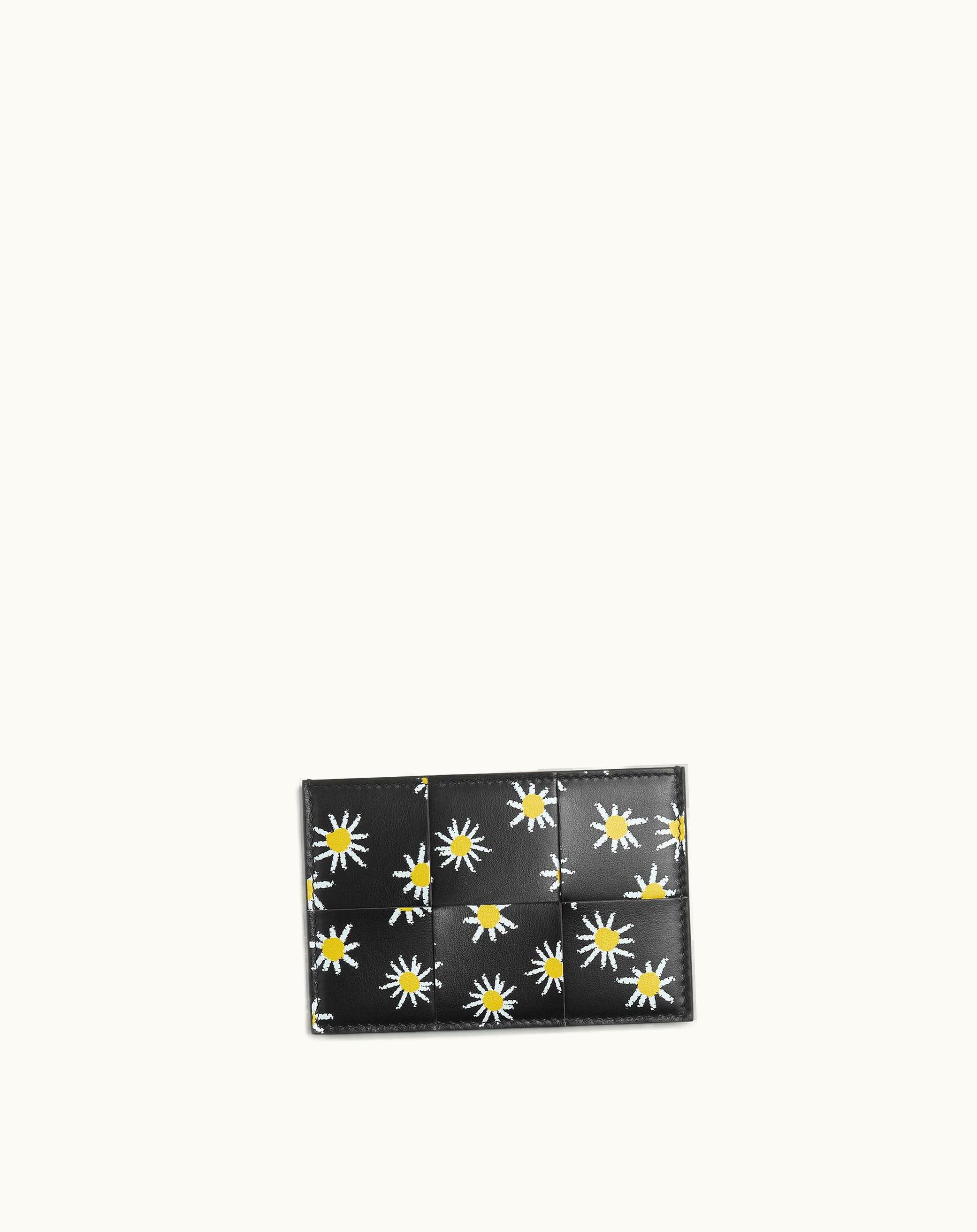 Bottega Veneta Bottega Veneta Women's Cassette Credit Card Case In Black / White / Yellow
