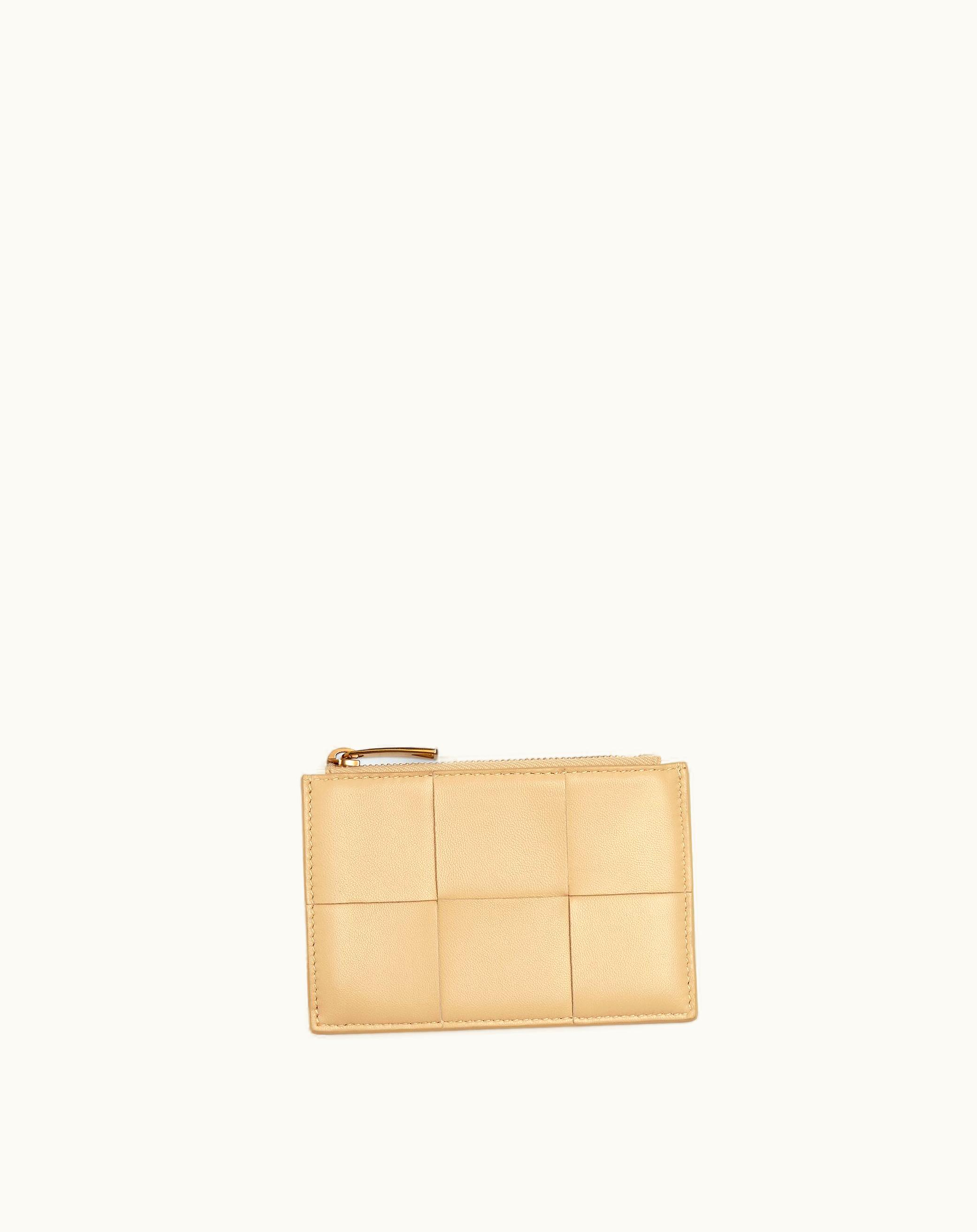 Bottega Veneta Bottega Veneta Women's Cassette Zippered Card Case In Porridge