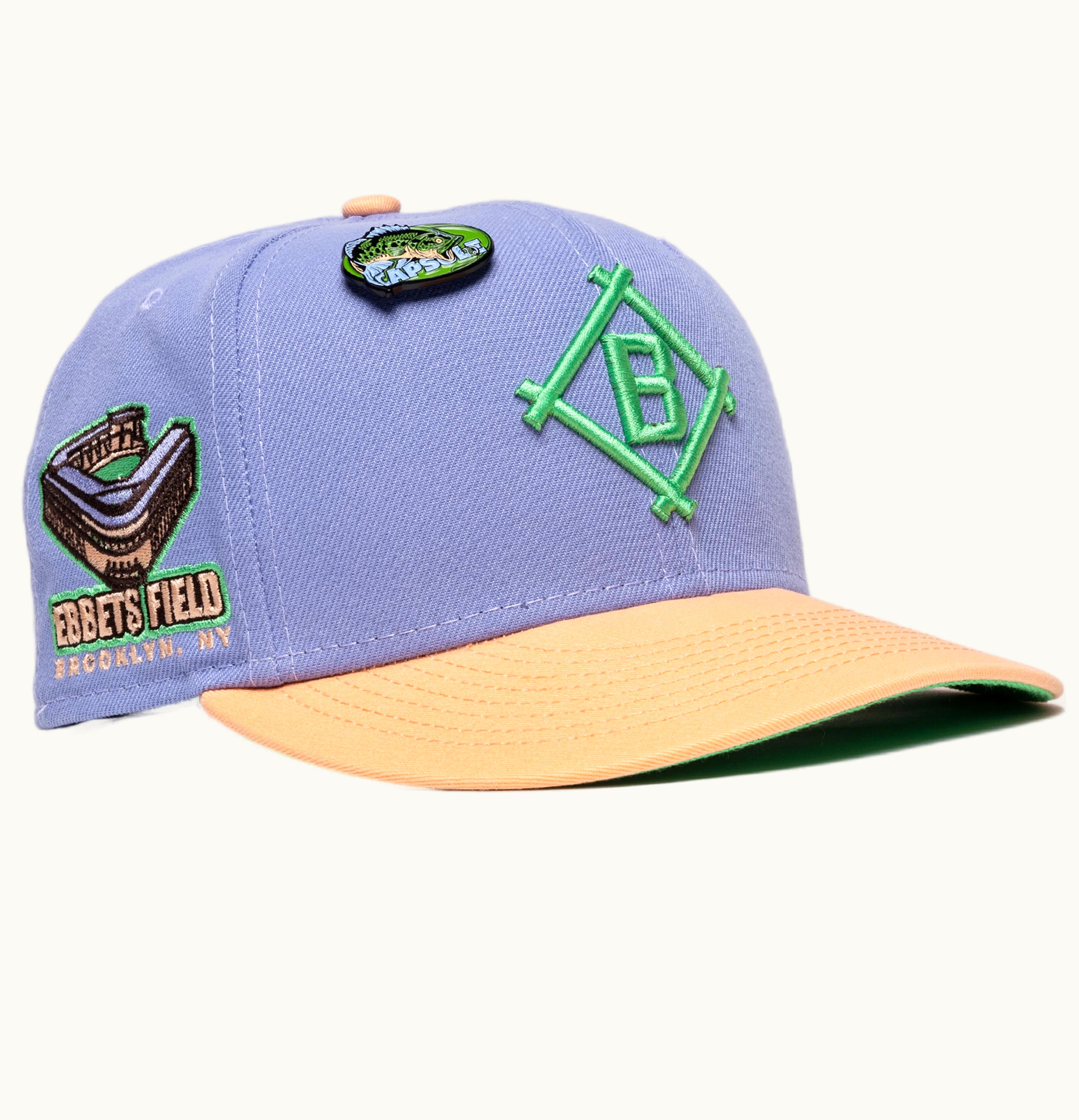 New Era New Era Brooklyn Dodgers Capsule Sinker Pack Ebbets Field 59Fifty Fitted Hat Lavender Green