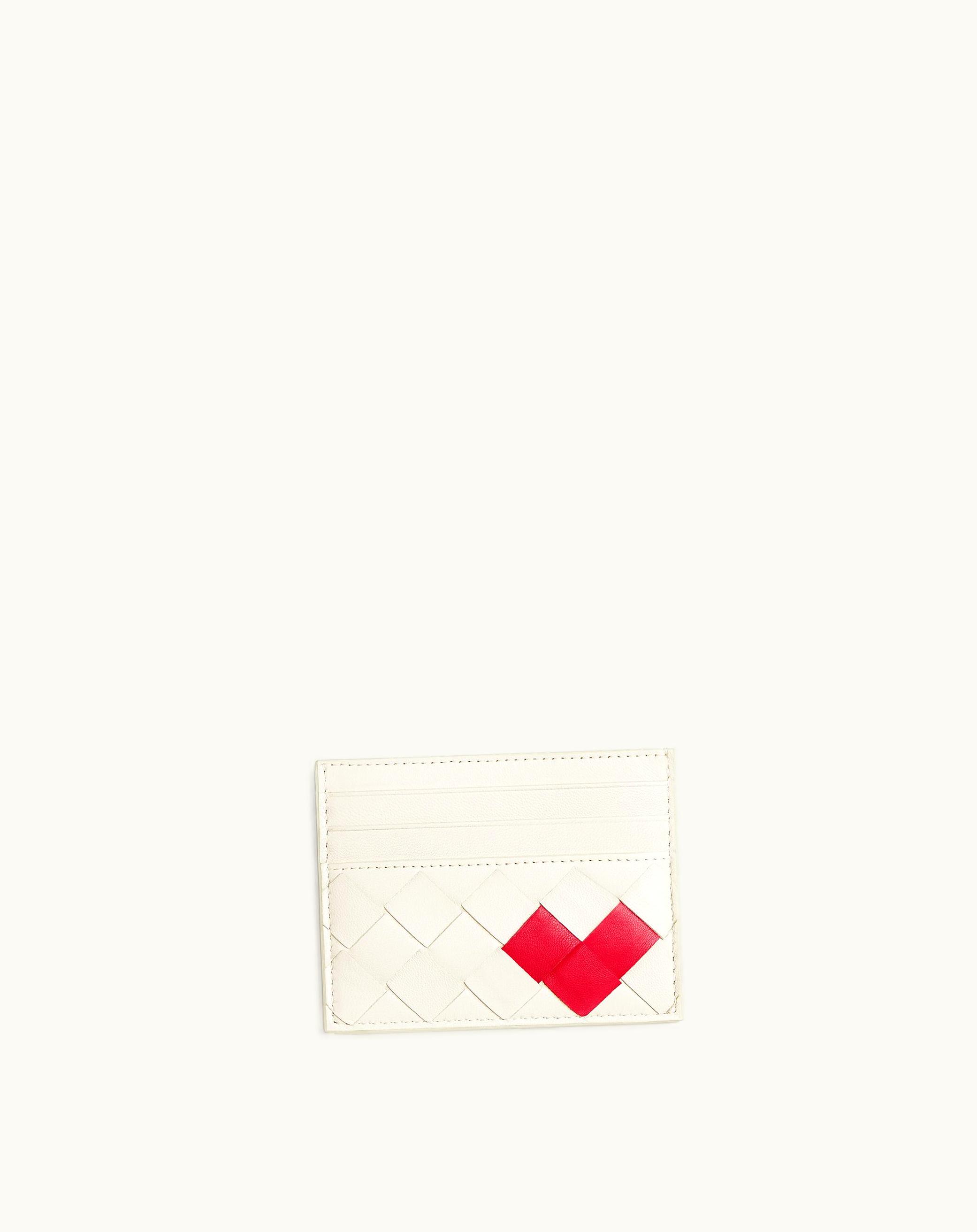 Bottega Veneta Bottega Veneta Women's Intrecciato Credit Card Case In White / Vernis