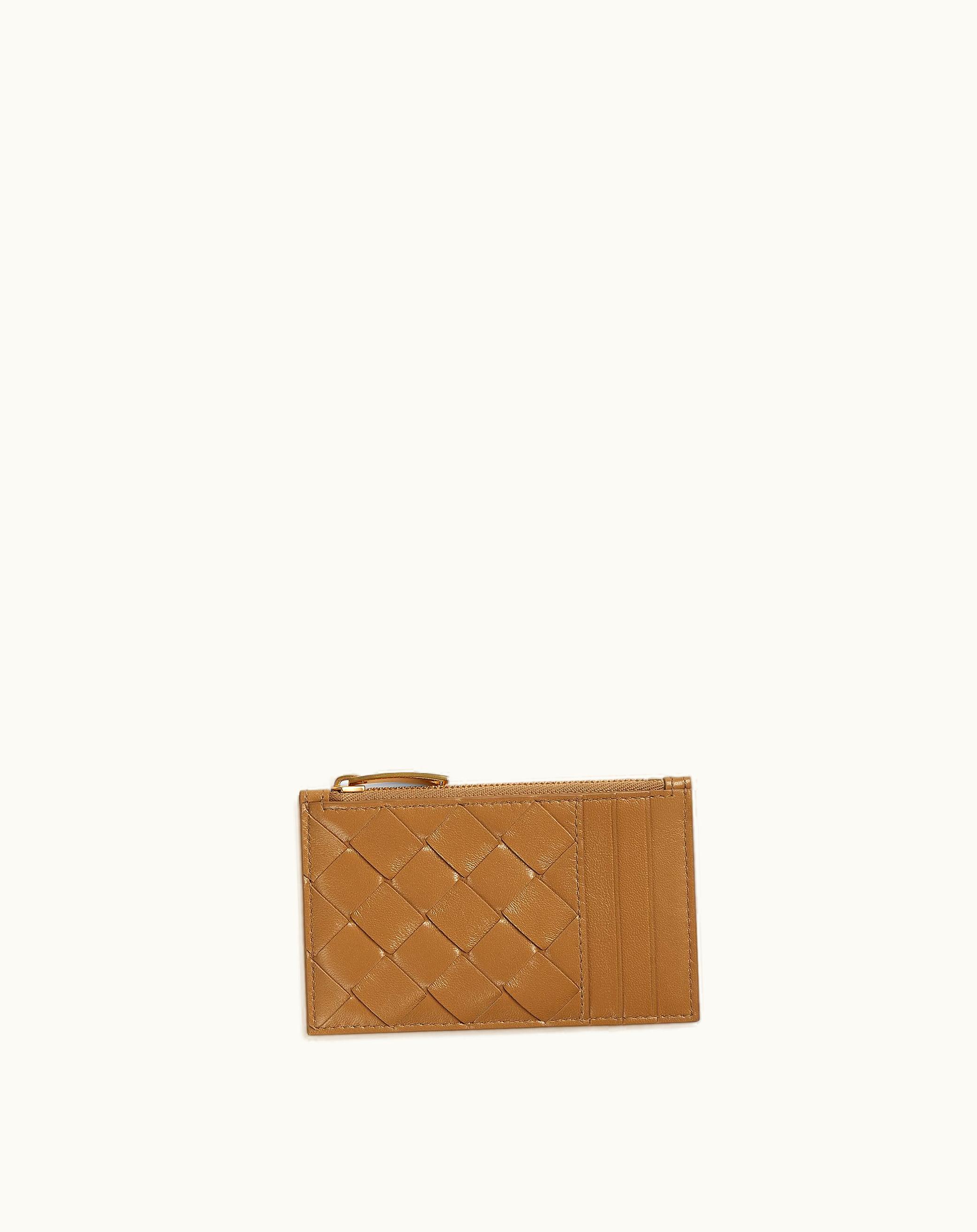 Bottega Veneta Bottega Veneta Women's Zipped Card Case In Caramel
