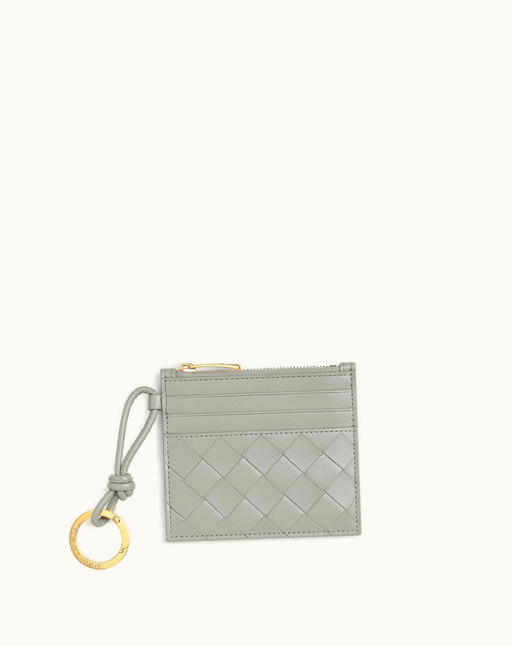 Bottega Veneta Bottega Veneta Women's Intrecciato Zippered Card Case In Agate Grey