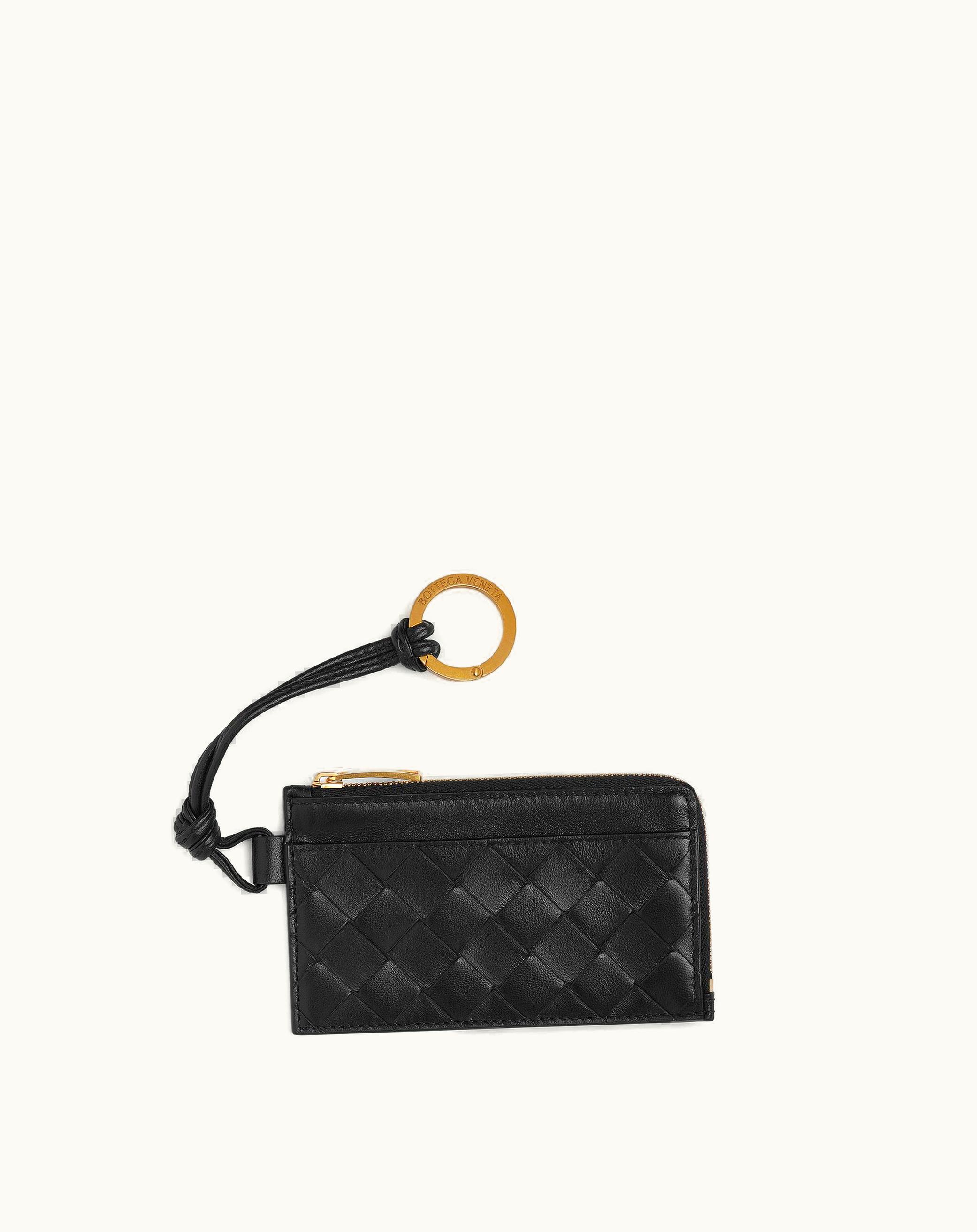 Bottega Veneta Bottega Veneta Women's Intrecciato L-Zipped Card Case In Black