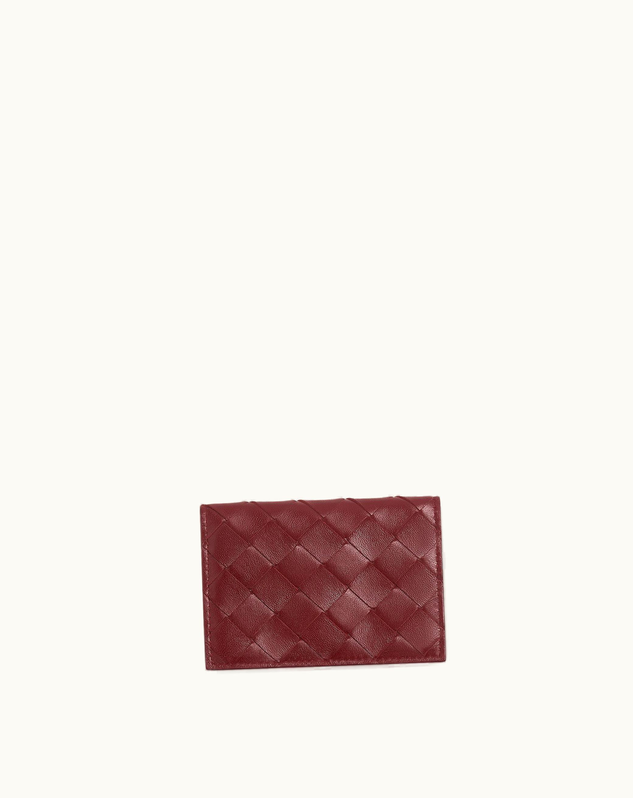 Bottega Veneta Bottega Veneta Women's Intrecciato Business Card Case In Cherry