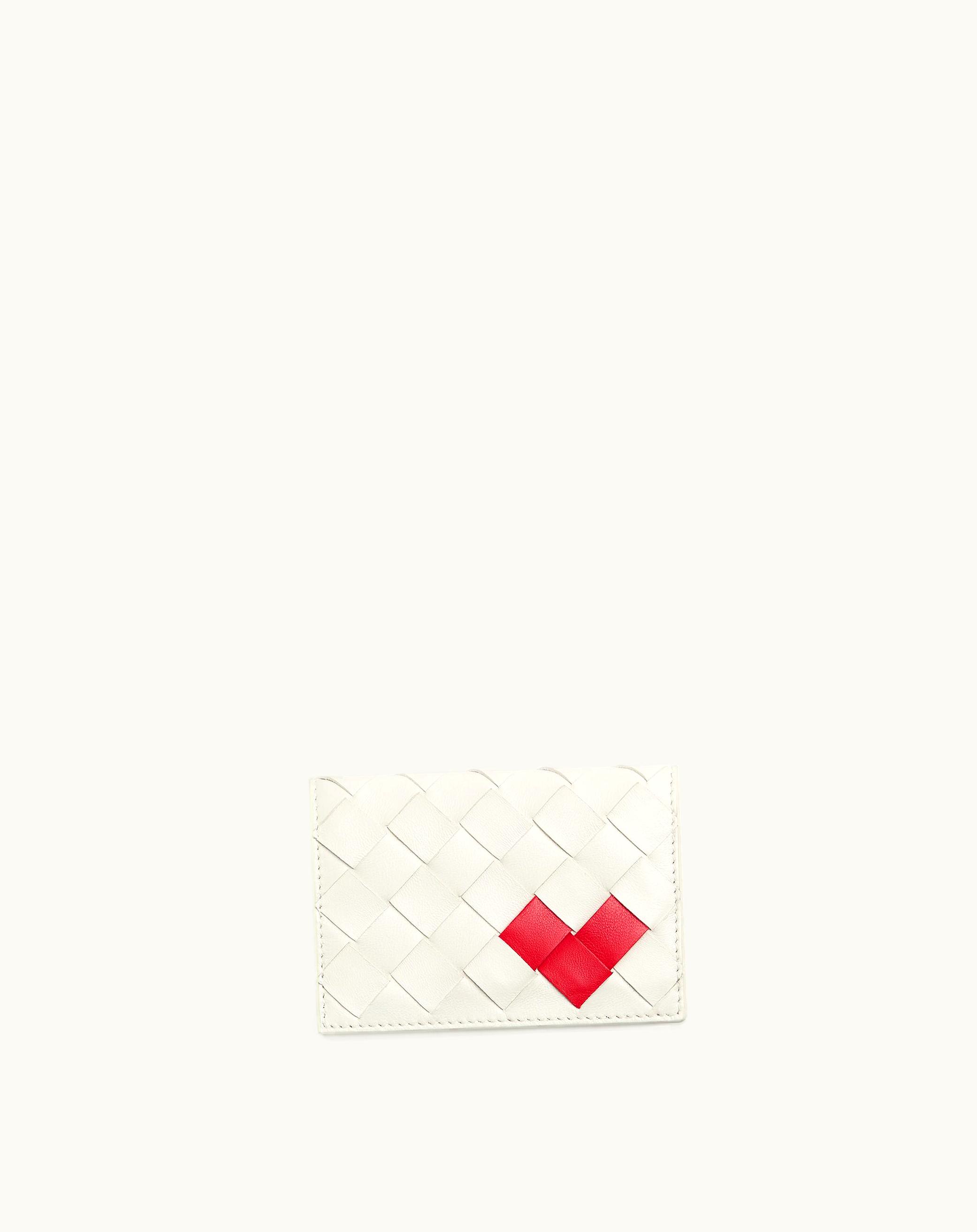 Bottega Veneta Bottega Veneta Women's Intrecciato Business Card Case In White / Vernis