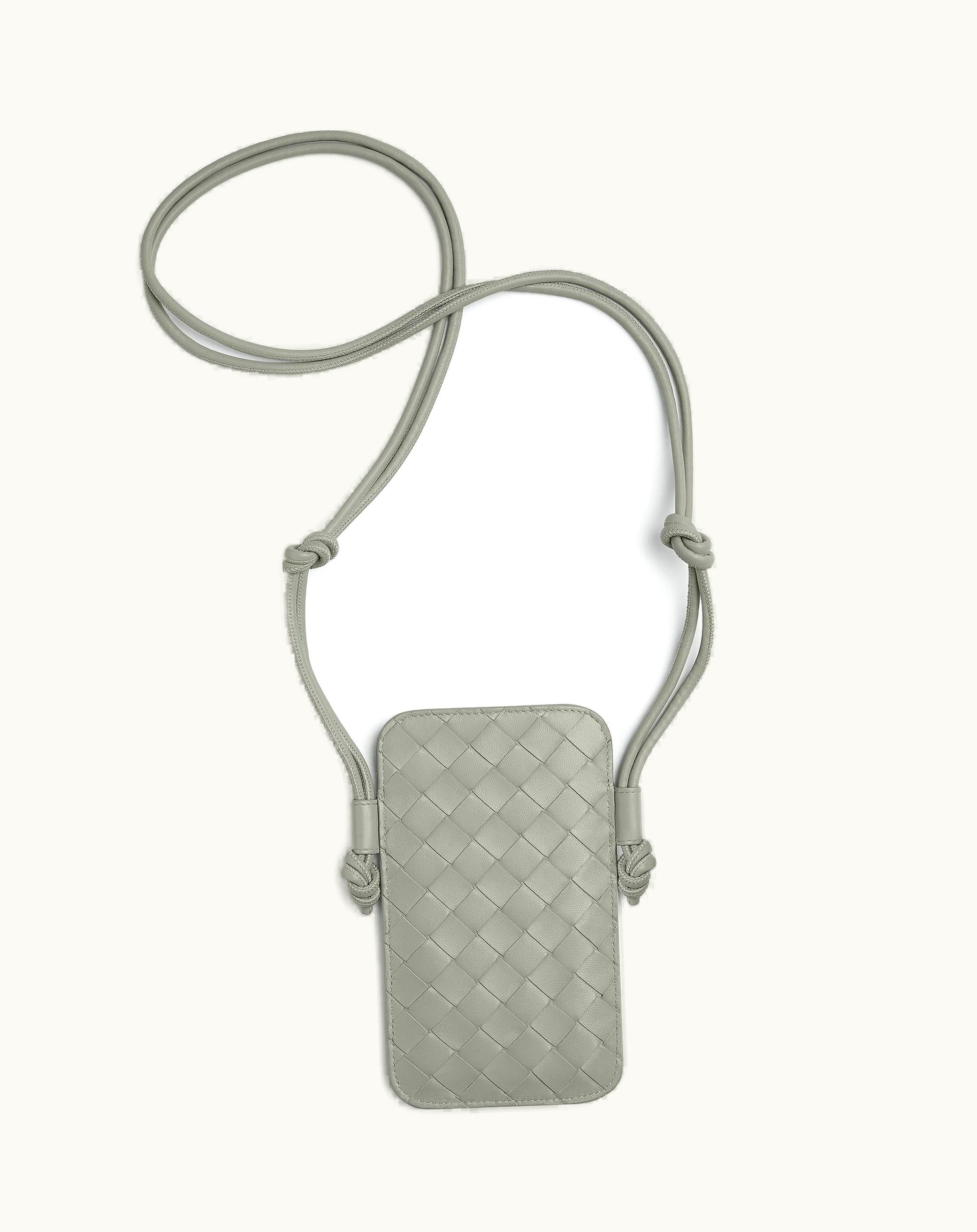 Bottega Veneta Bottega Veneta Women's Intrecciato Phone Pouch On Strap In Agate Grey