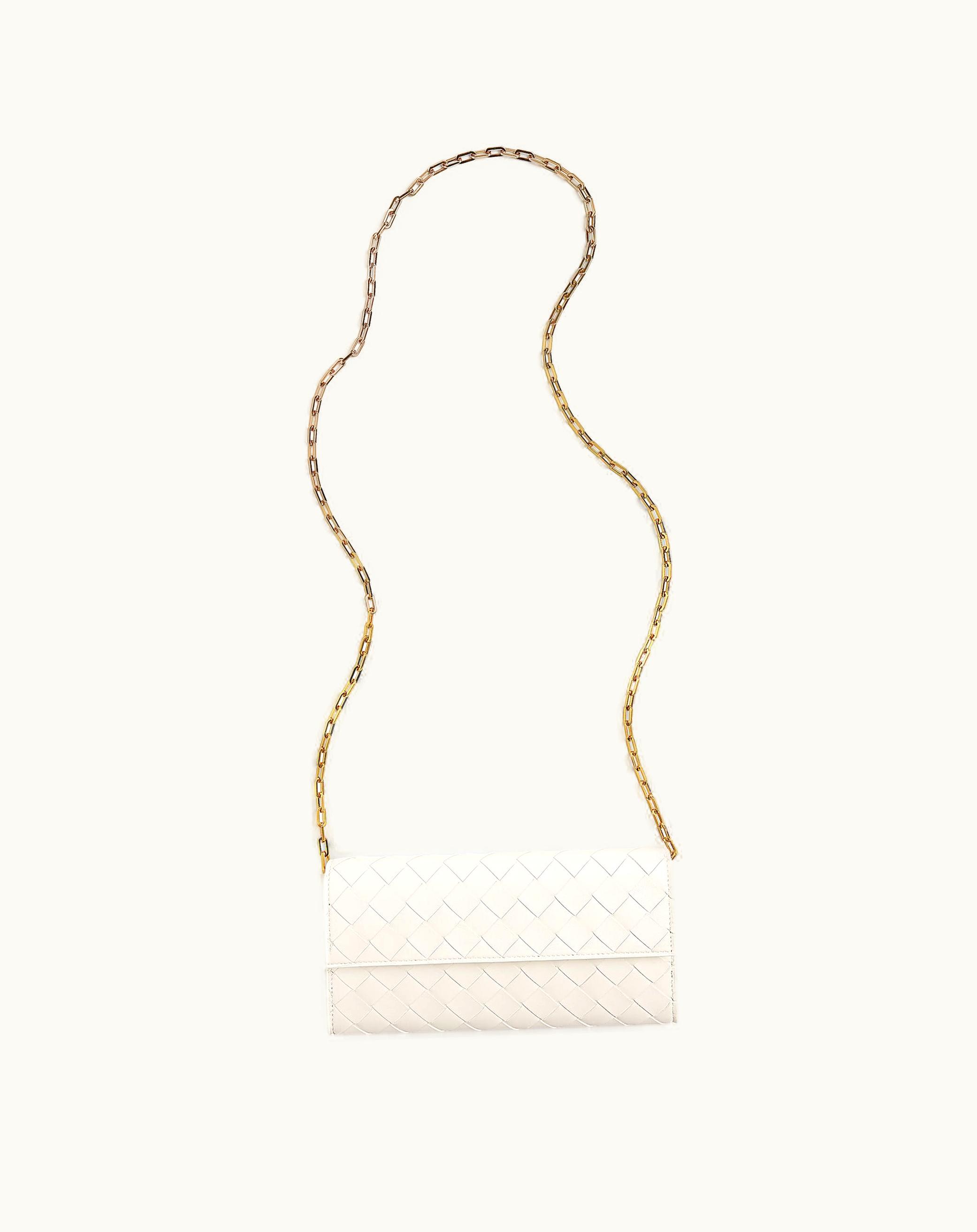 Bottega Veneta Bottega Veneta Women's Intrecciato Wallet On Chain In Chalk