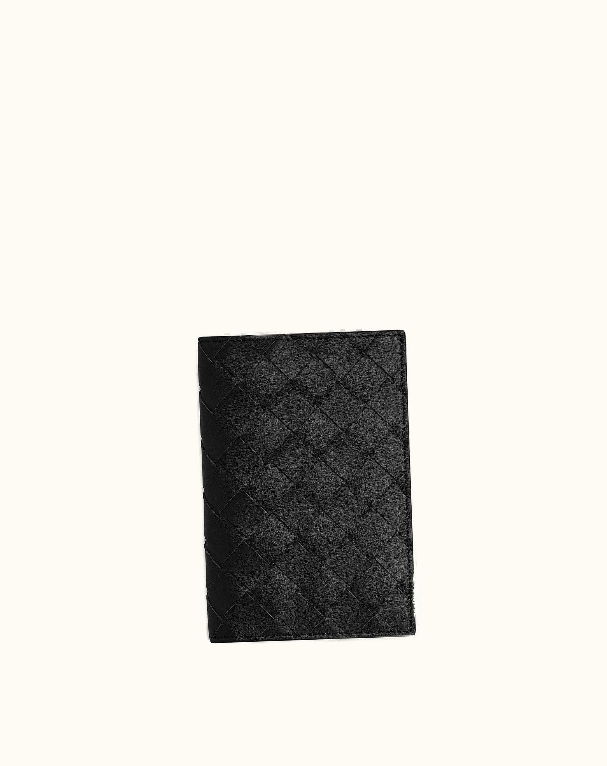 Bottega Veneta Bottega Veneta Men's Passport Case In Black Grass