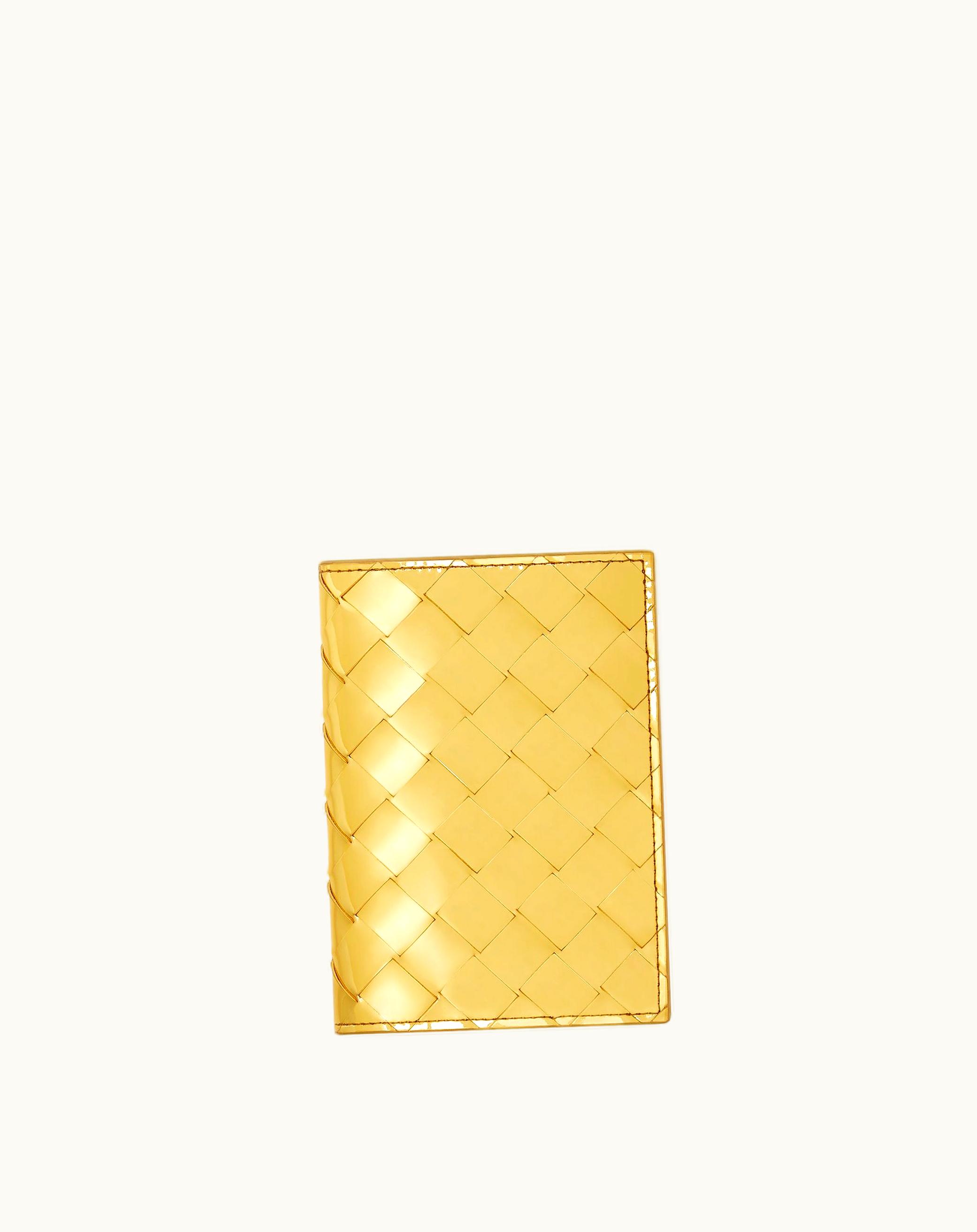 Bottega Veneta Bottega Veneta Women's Intrecciato Passport Case In Gold