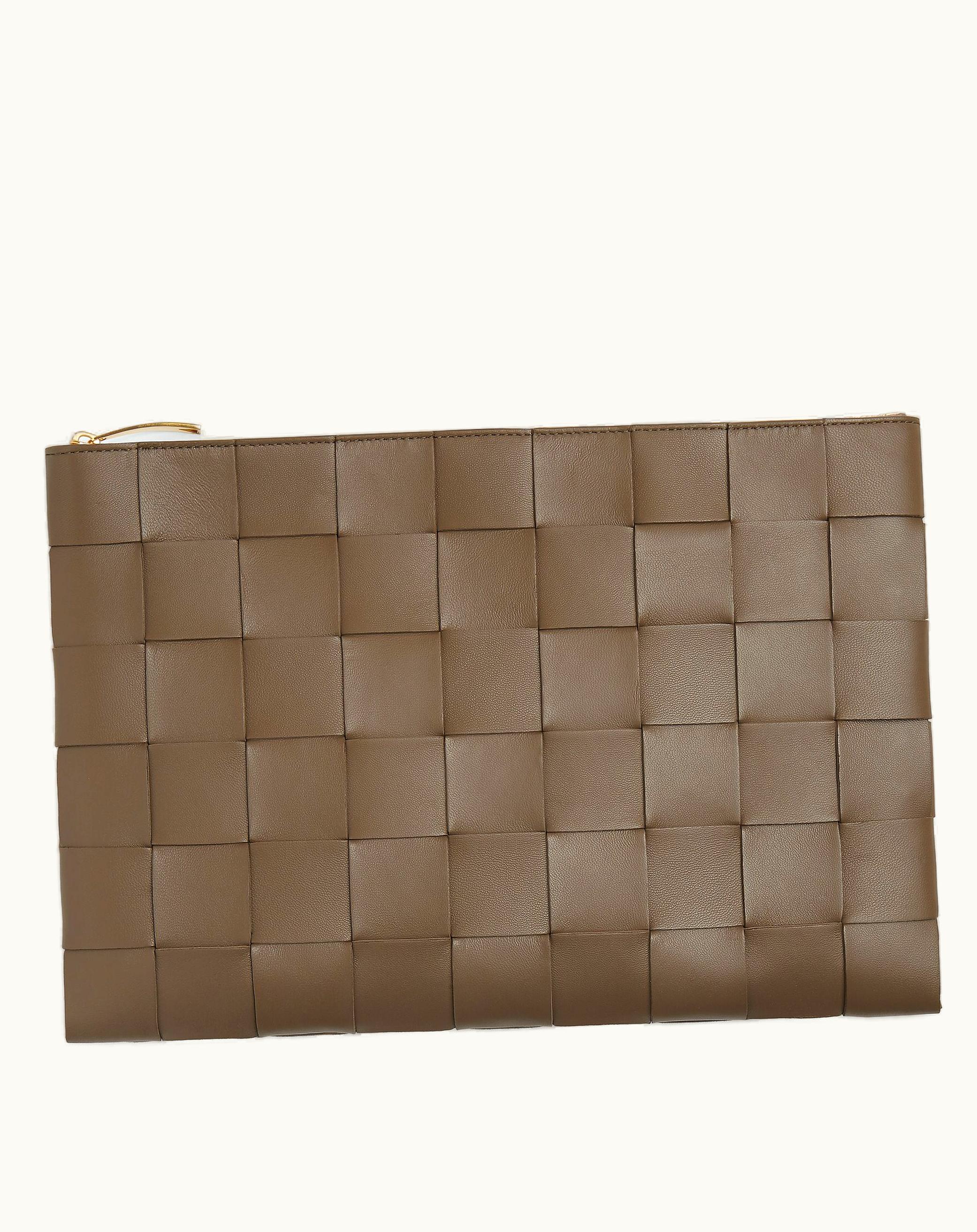 Bottega Veneta Bottega Veneta Women's Large Cassette Flat Pouch In Taupe Grey