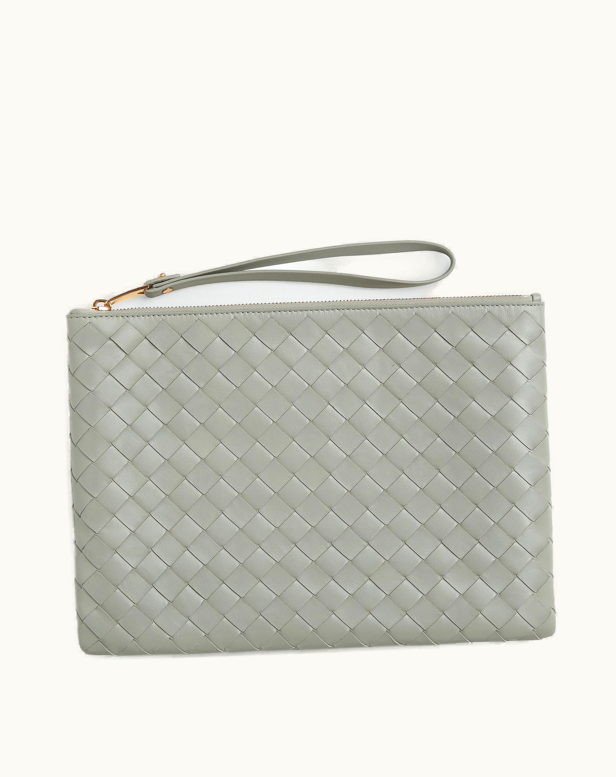 Bottega Veneta Bottega Veneta Women's Medium Intrecciato Flat Pouch In Agate Grey