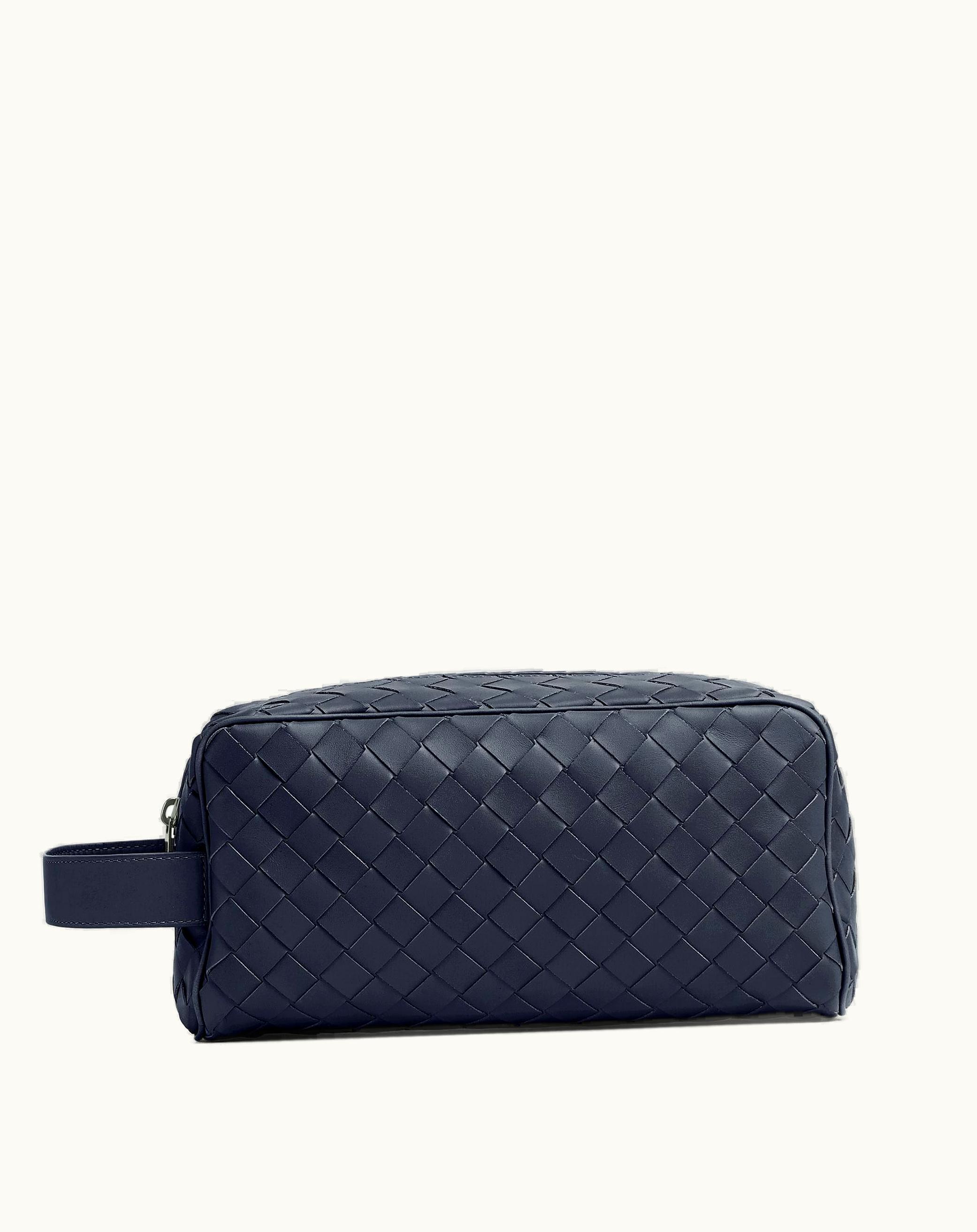 Bottega Veneta Bottega Veneta Men's Intrecciato Travel Pouch In Space / Cob