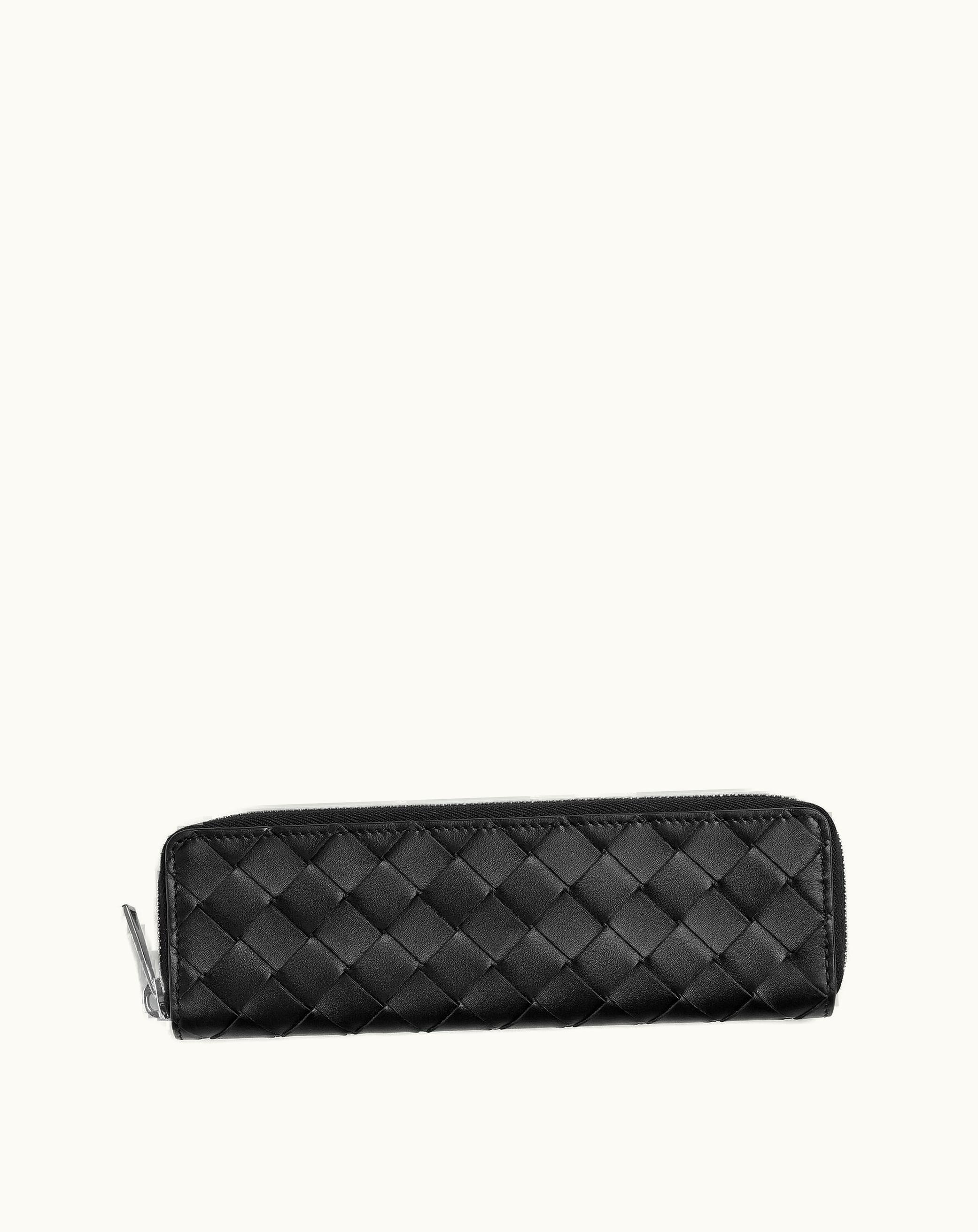Bottega Veneta Bottega Veneta Intrecciato Slim Pencil Case In Black