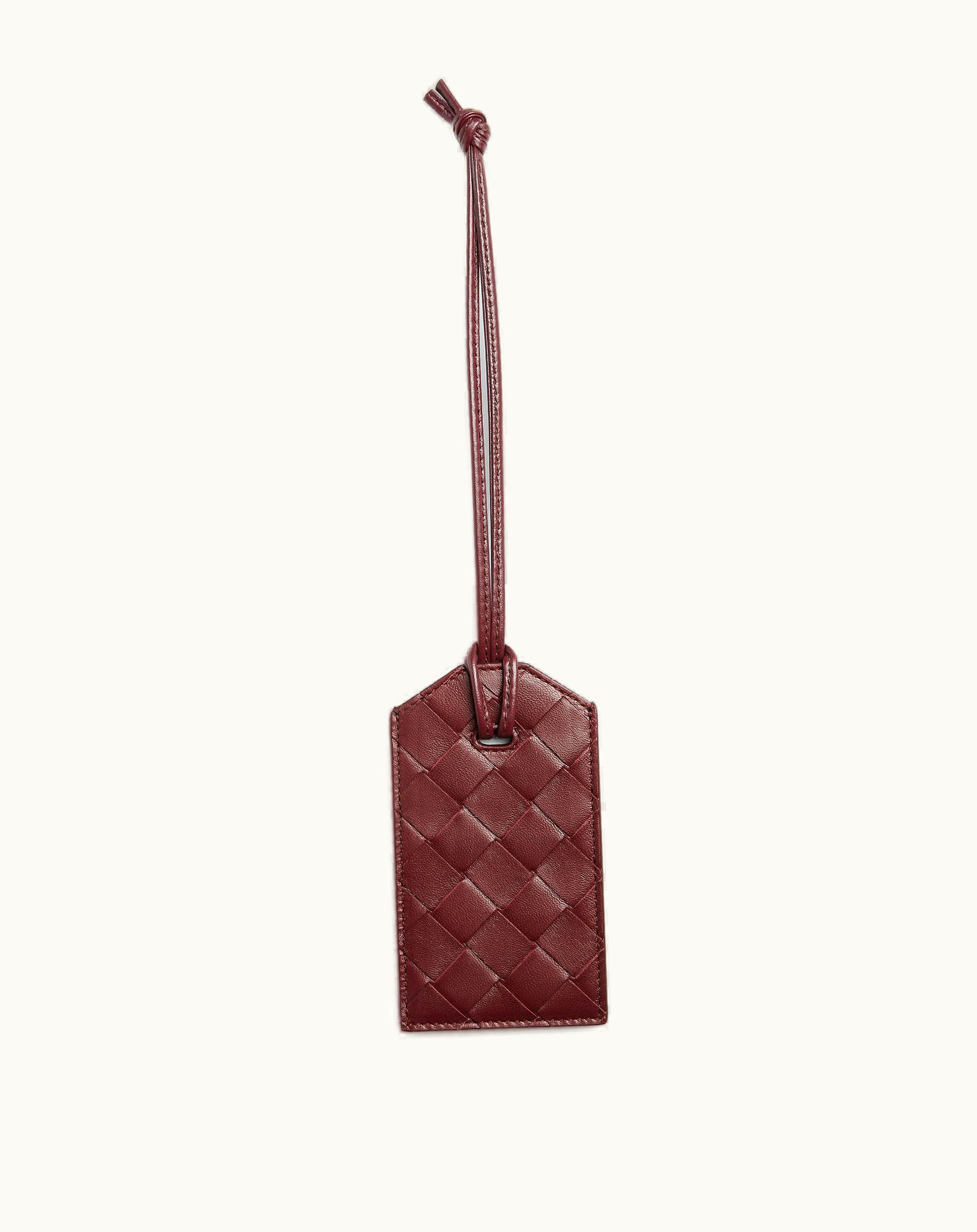 Bottega Veneta Bottega Veneta Women's Intrecciato Tag Holder In Cherry