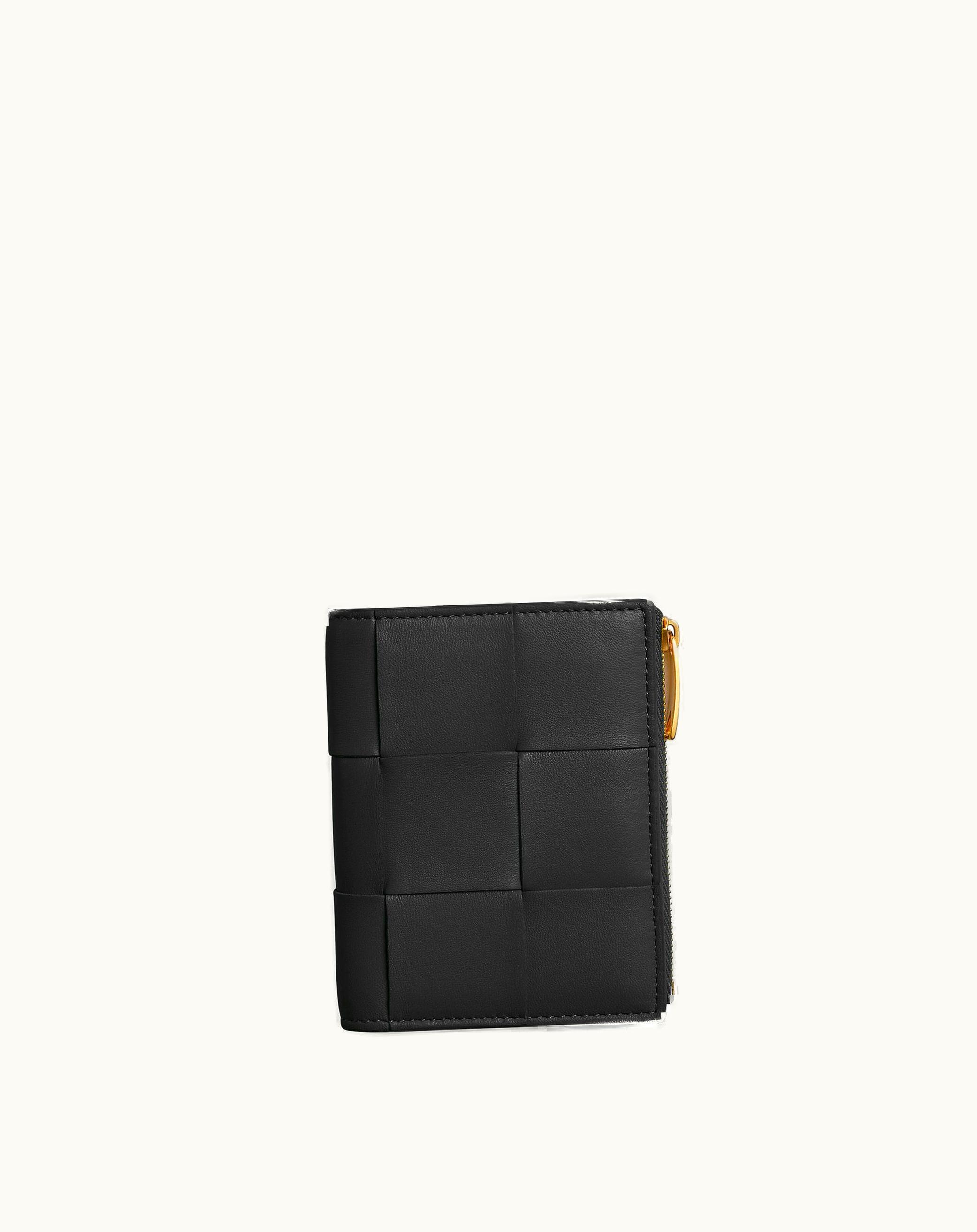 Bottega Veneta Bottega Veneta Women's Small Bi-Fold Zip Wallet In Black Black
