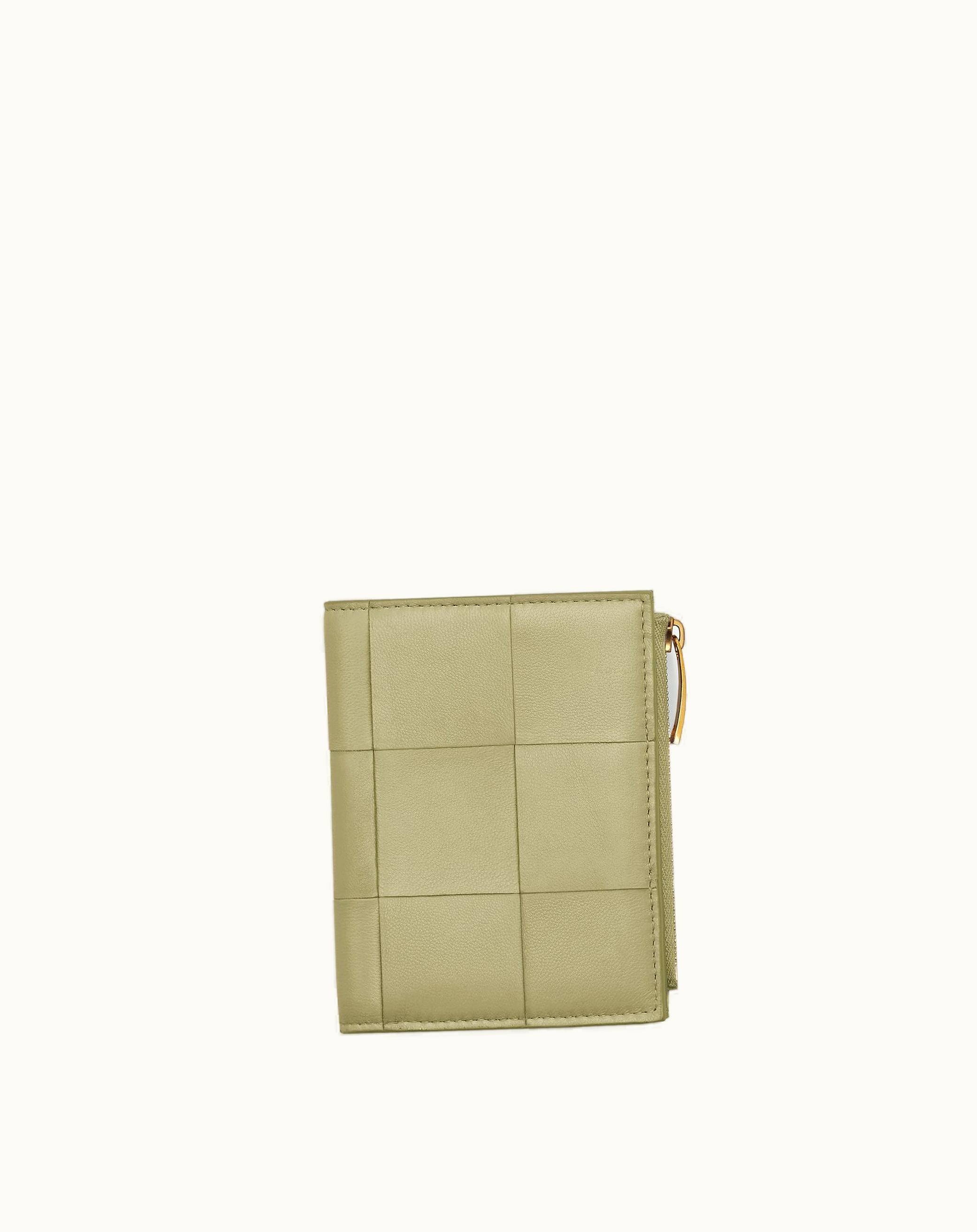 Bottega Veneta Bottega Veneta Women's Small Cassette Bi-Fold Zip Wallet In Travertine