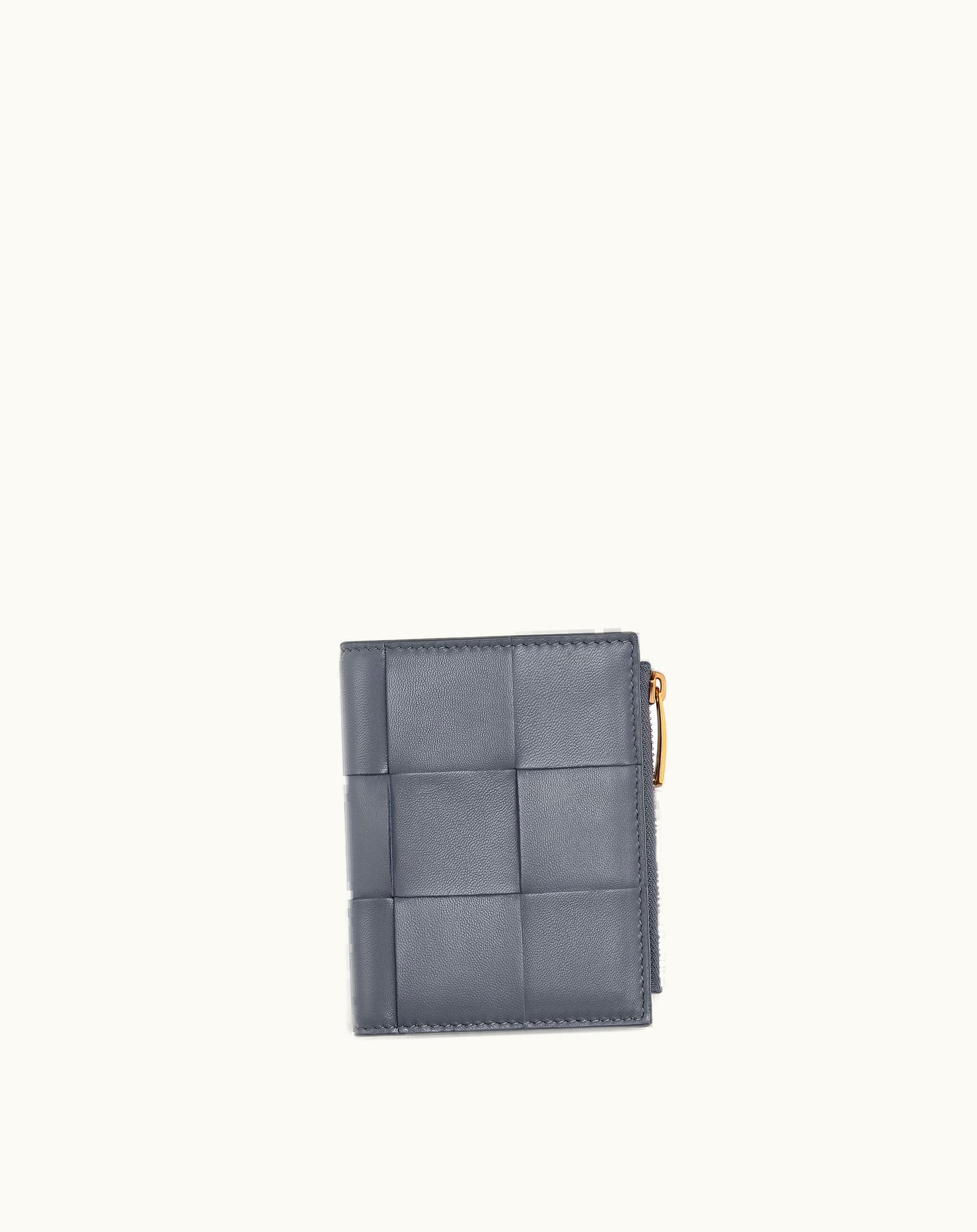 Bottega Veneta Bottega Veneta Women's Small Cassette Bi-Fold Zip Wallet In Thunder