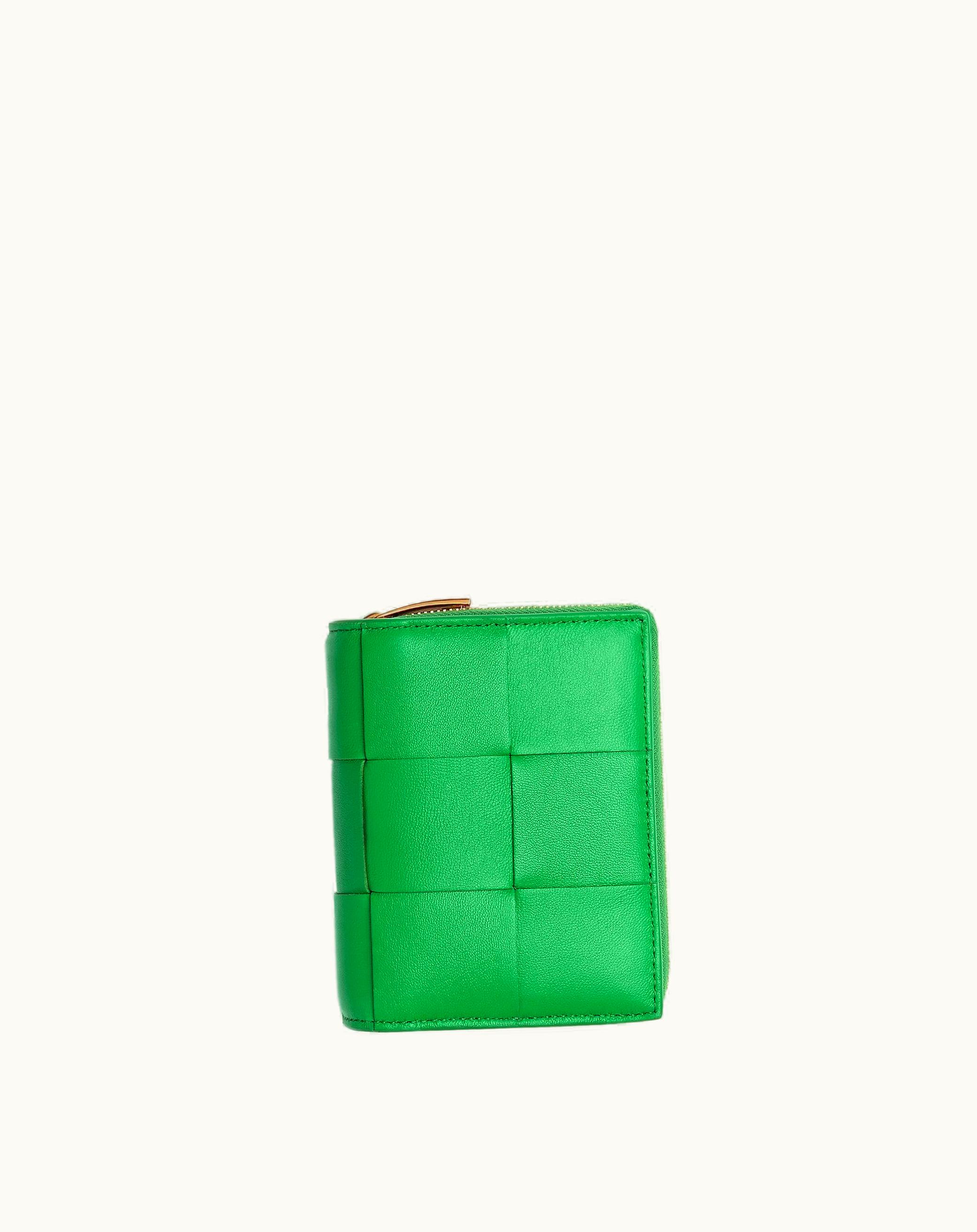 Bottega Veneta Bottega Veneta Women's Small Cassette Bi-Fold Zip Wallet In Parakeet Parakeet