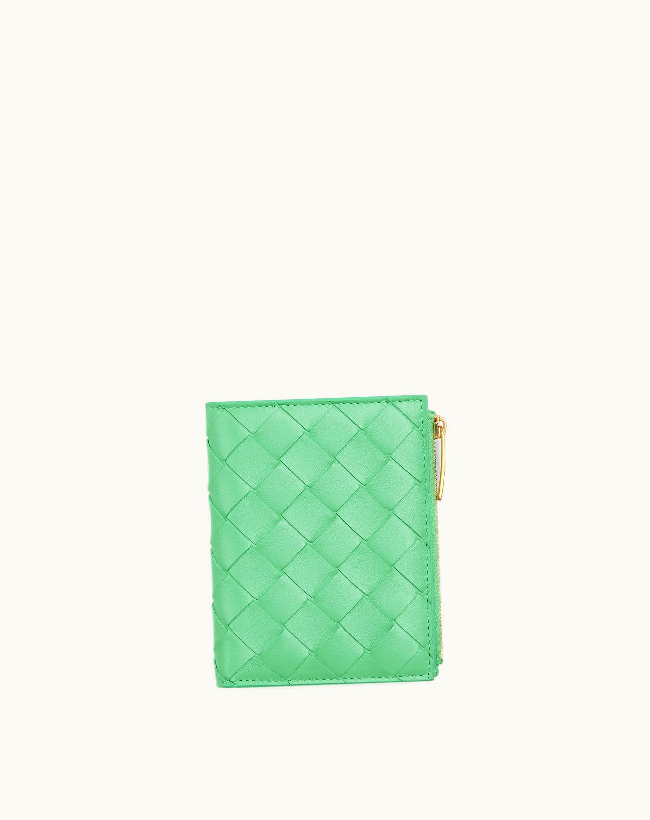 Bottega Veneta Bottega Veneta Women's Small Intrecciato Bi-Fold Zip Wallet In Siren