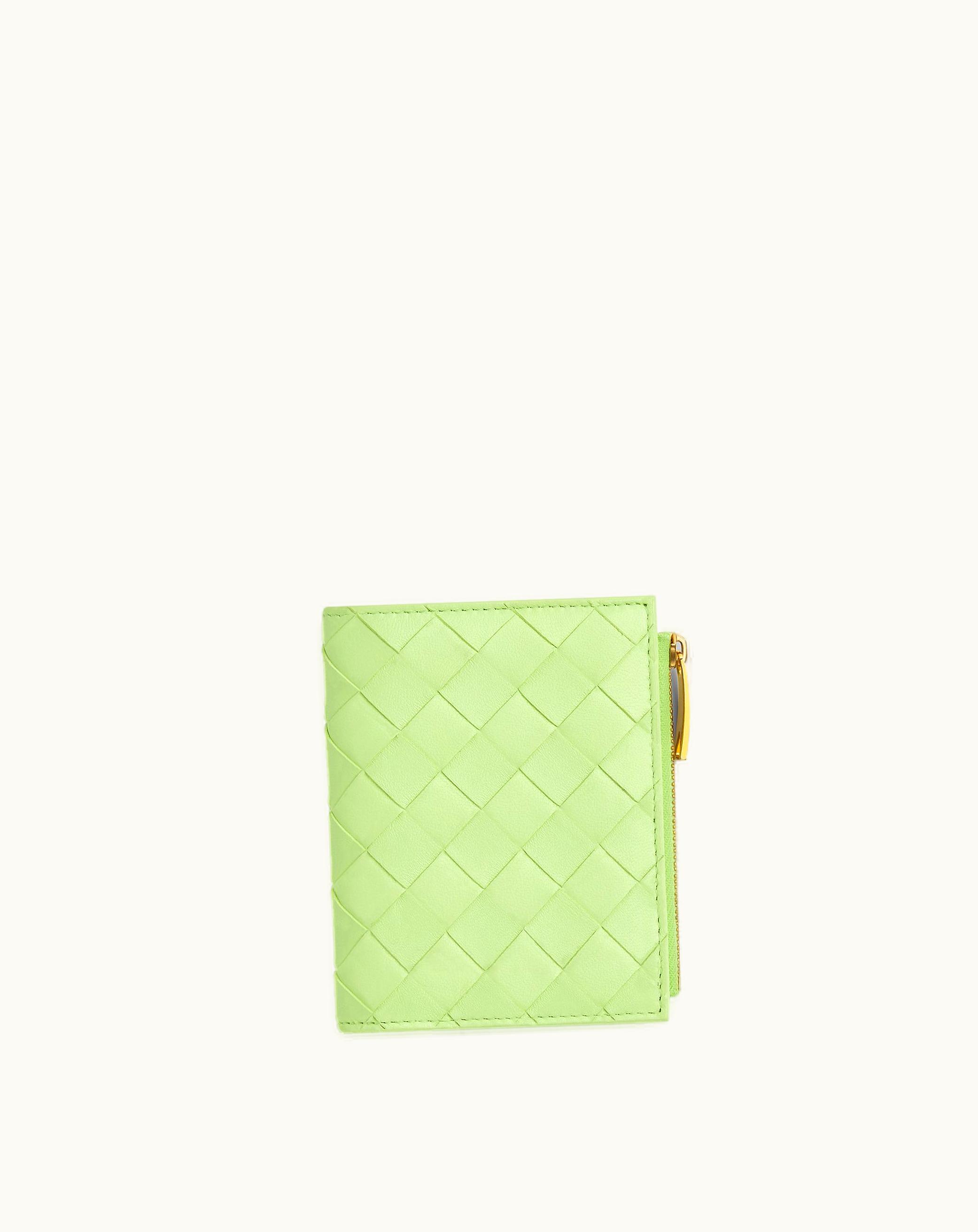 Bottega Veneta Bottega Veneta Women's Small Intrecciato Bi-Fold Zip Wallet In Fennel