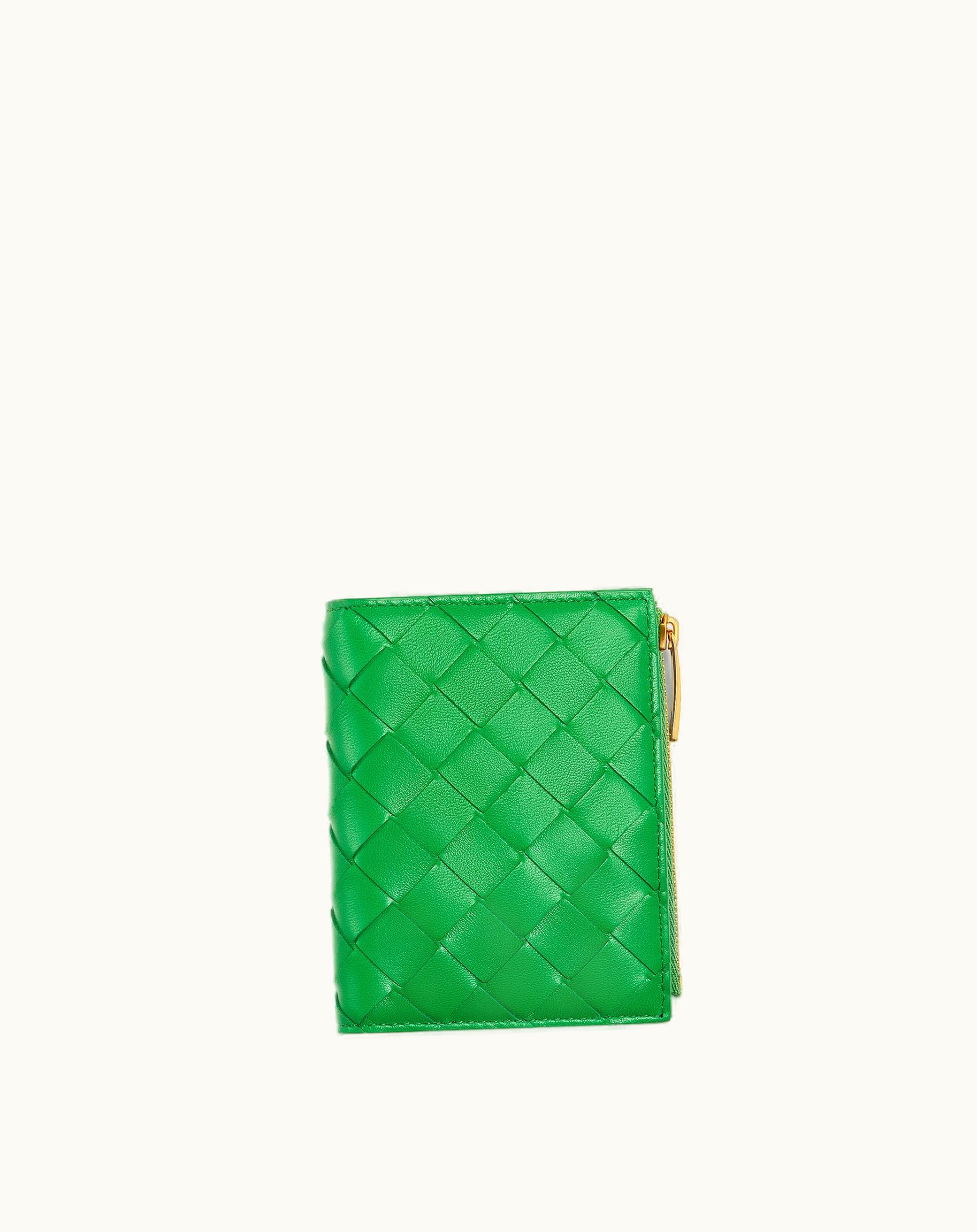 Bottega Veneta Bottega Veneta Women's Small Intrecciato Bi-Fold Zip Wallet In Parakeet