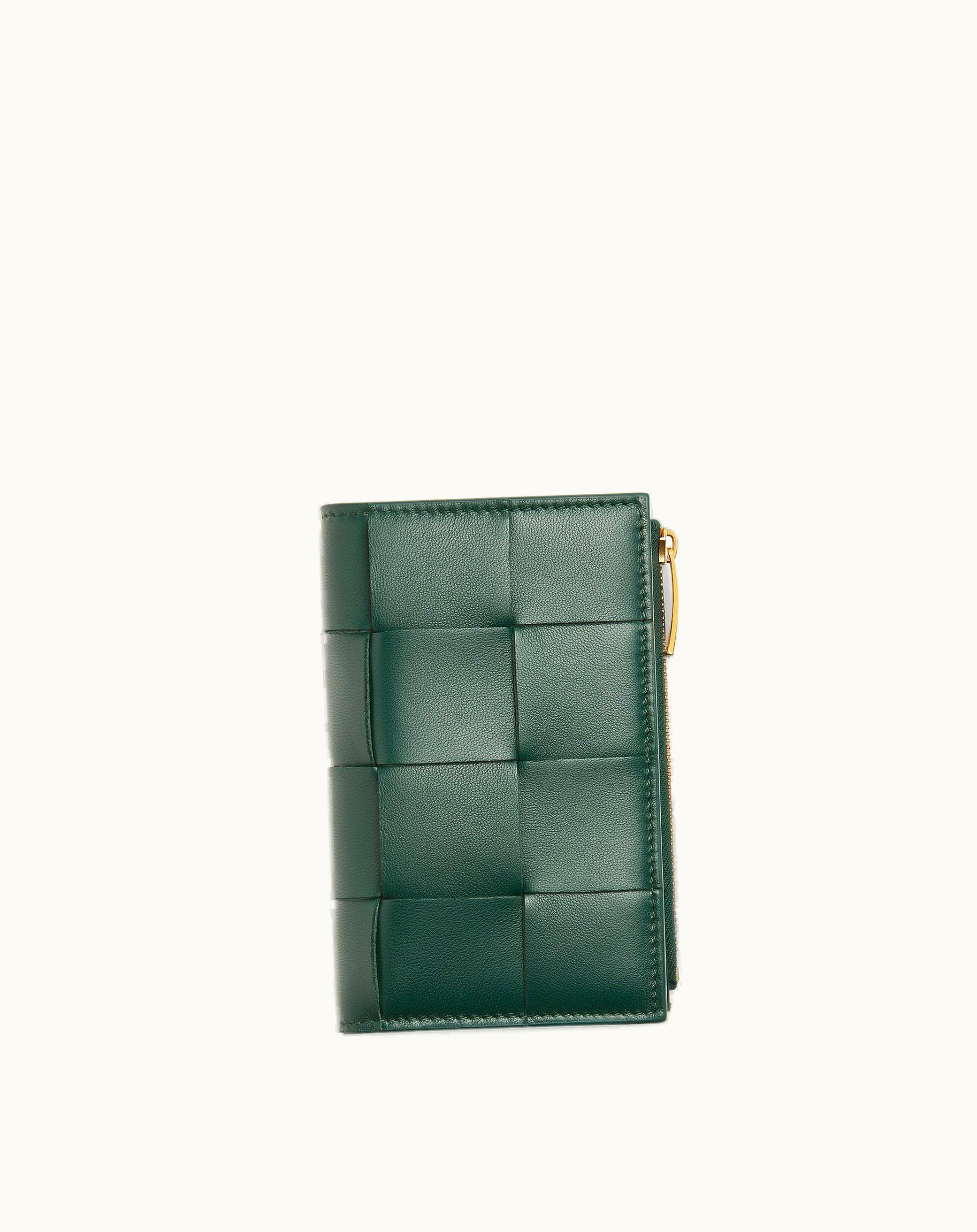 Bottega Veneta Bottega Veneta Women's Medium Cassette Bi-Fold Zip Wallet In Emerald Green