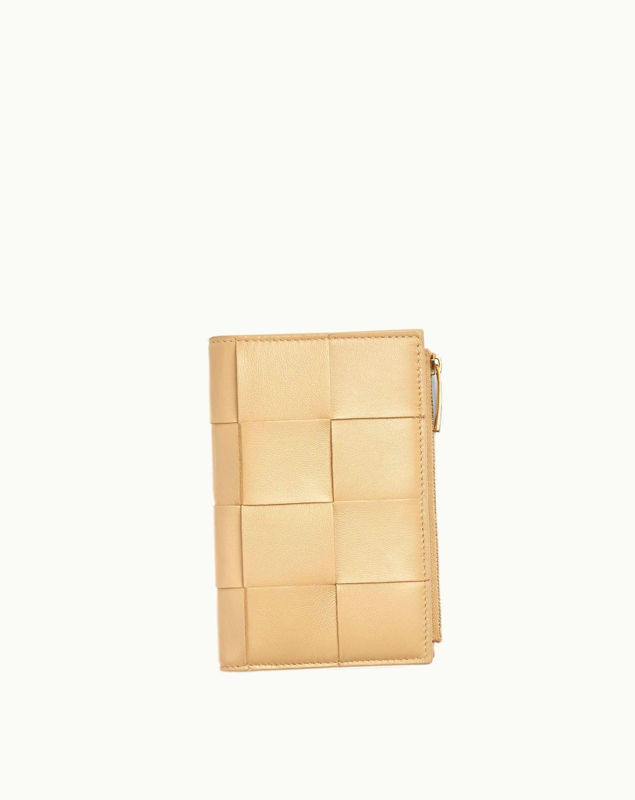 Bottega Veneta Bottega Veneta Women's Medium Cassette Bi-Fold Zip Wallet In Porridge