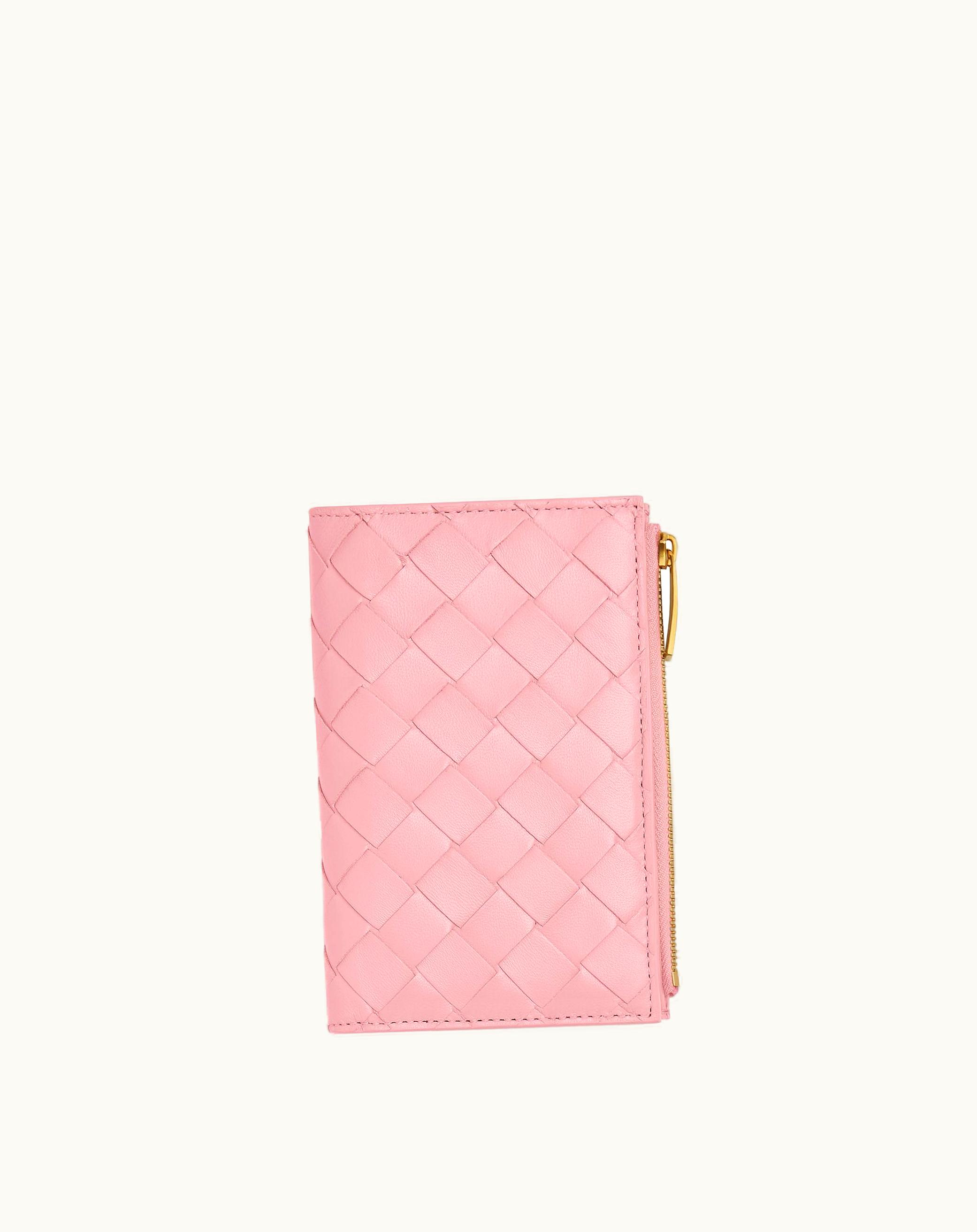 Bottega Veneta Bottega Veneta Women's Medium Intrecciato Bi-Fold Zip Wallet In Ribbon