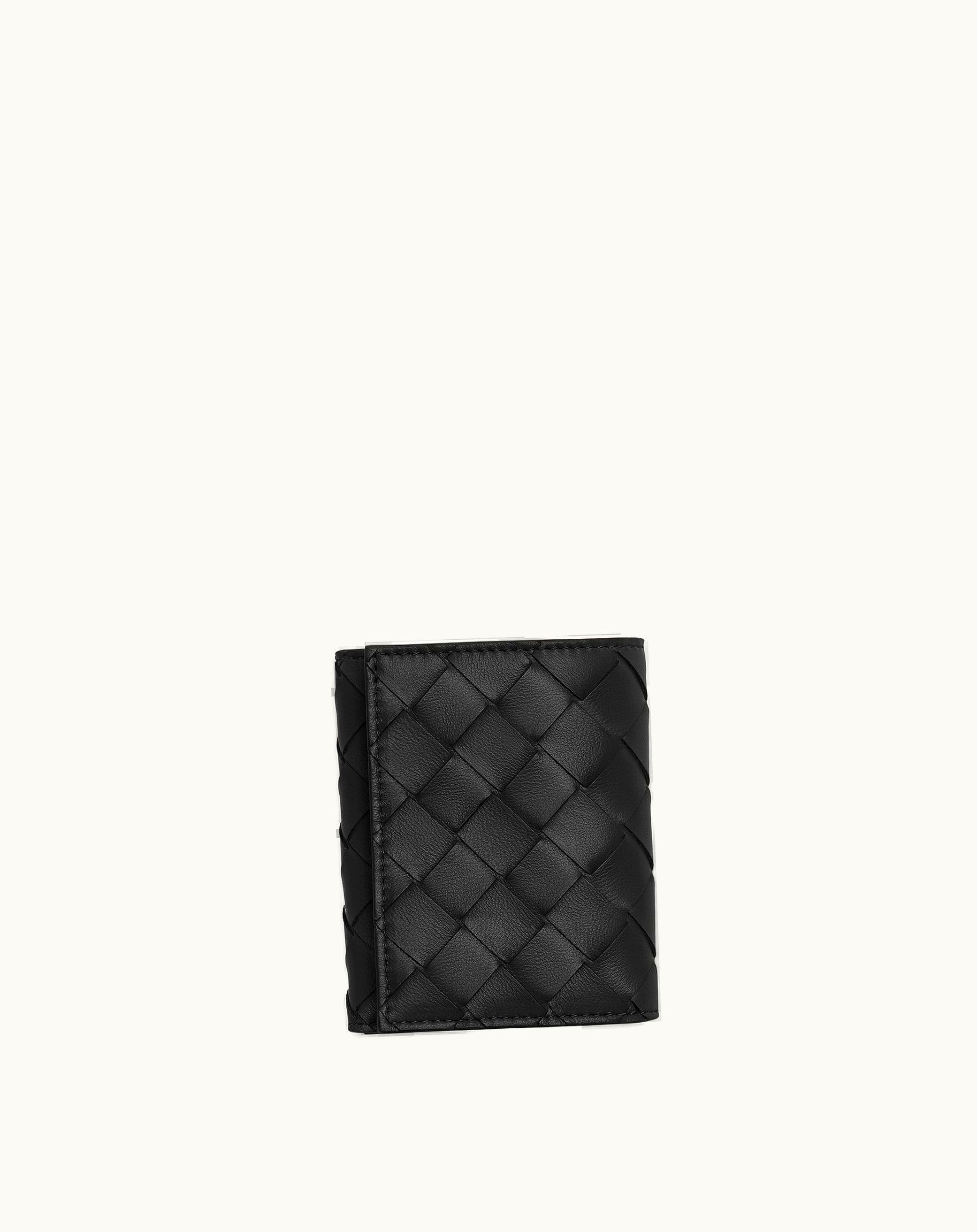 Bottega Veneta Bottega Veneta Women's Small Intrecciato Tri-Fold Zip Wallet In Black