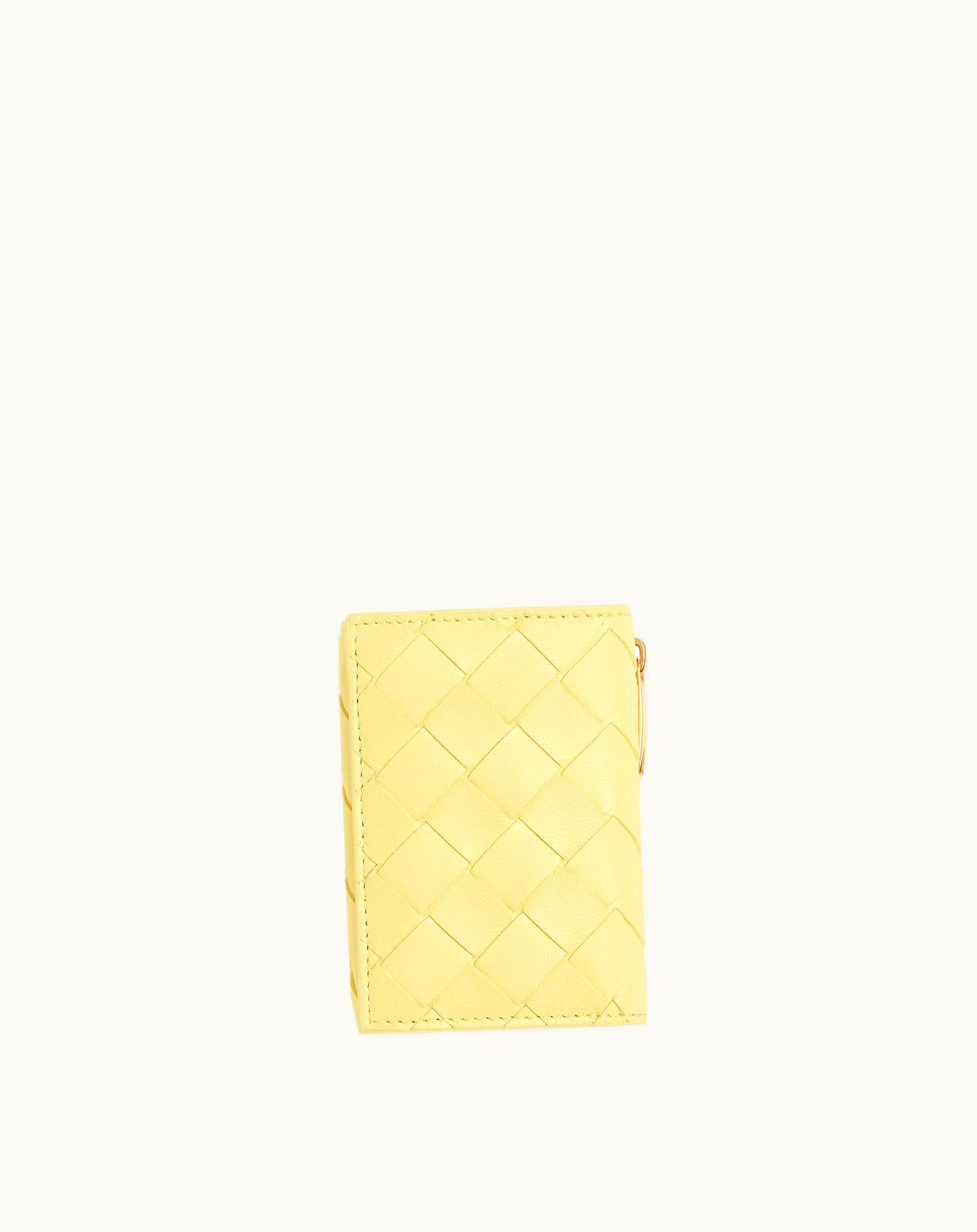 Bottega Veneta Bottega Veneta Women's Small Intrecciato Tri-Fold Zip Wallet In Ice Cream