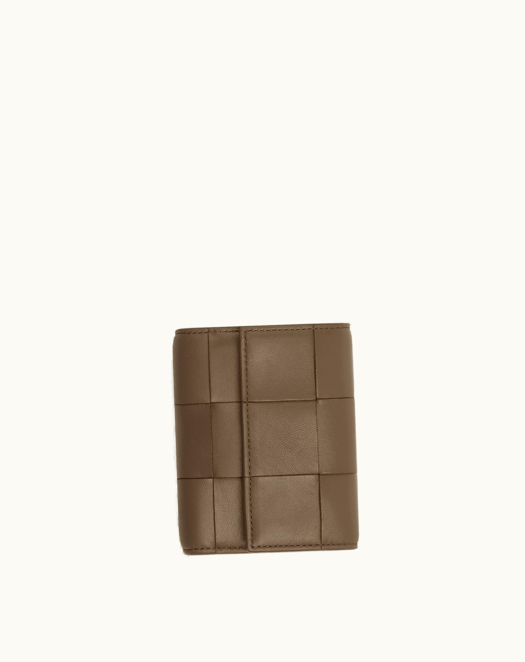 Bottega Veneta Bottega Veneta Women's Cassette Tri-Fold Zip Wallet In Taupe Grey