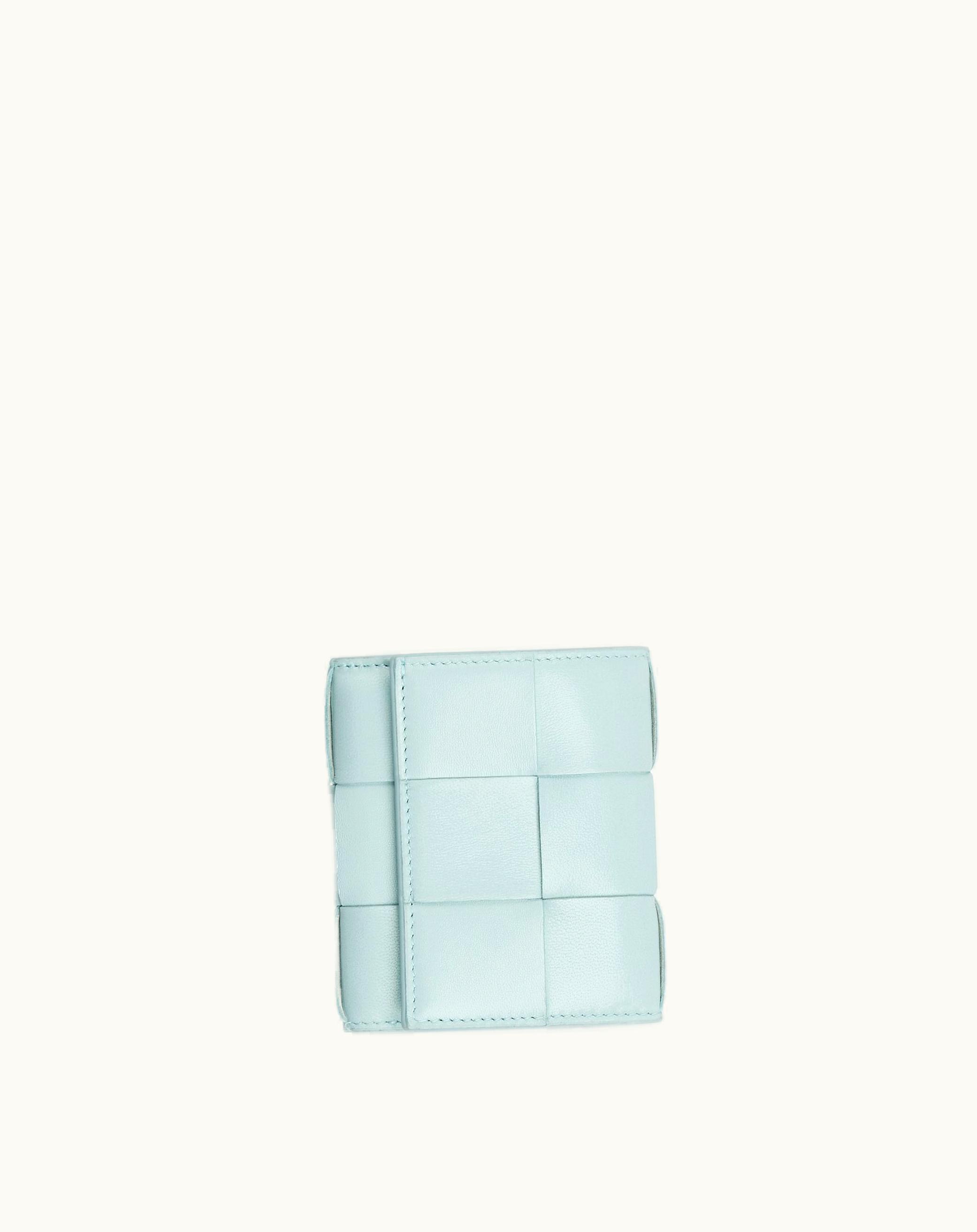 Bottega Veneta Bottega Veneta Women's Small Cassette Tri-Fold Zip Wallet In Teal Washed