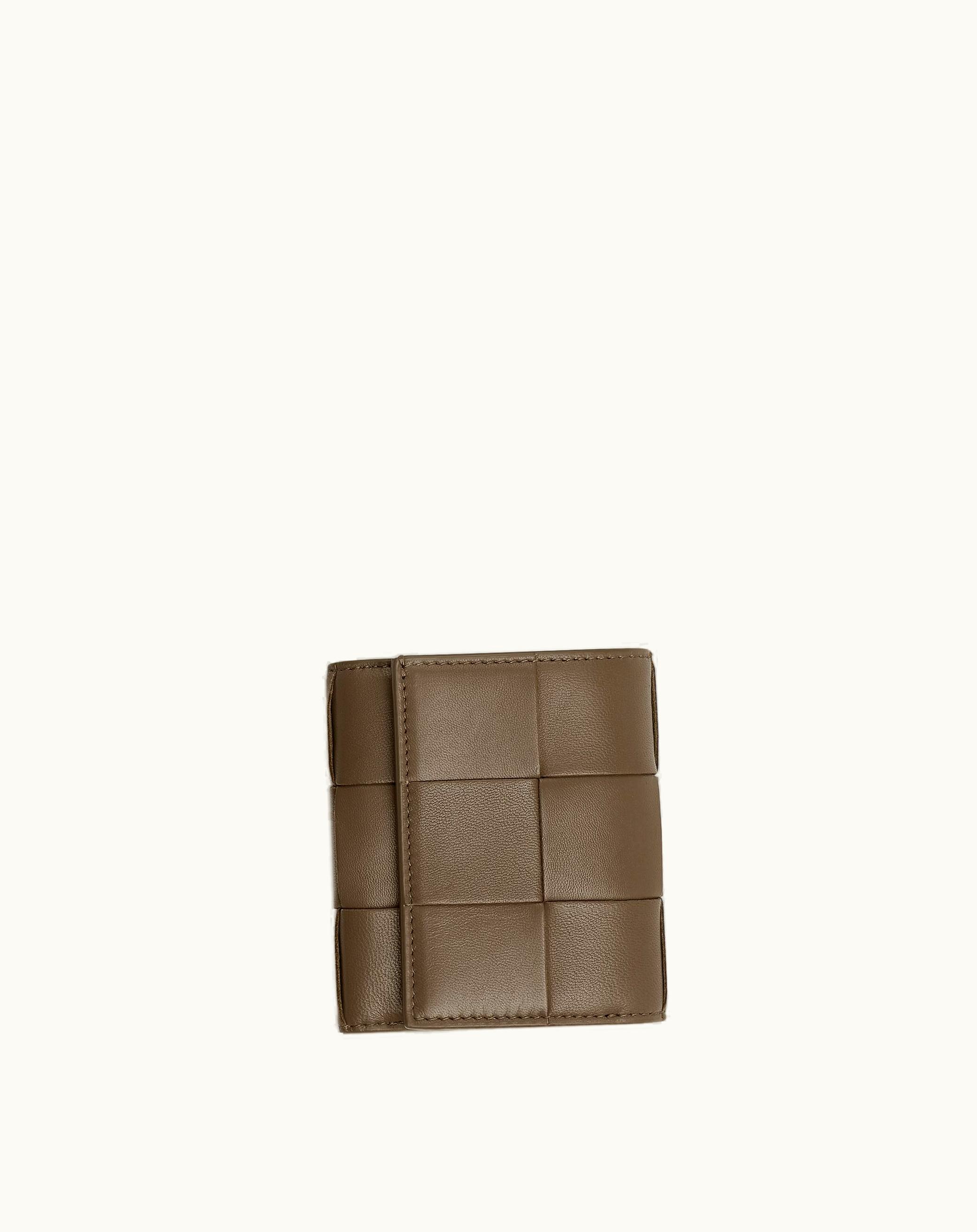 Bottega Veneta Bottega Veneta Women's Small Cassette Tri-Fold Zip Wallet In Taupe Grey