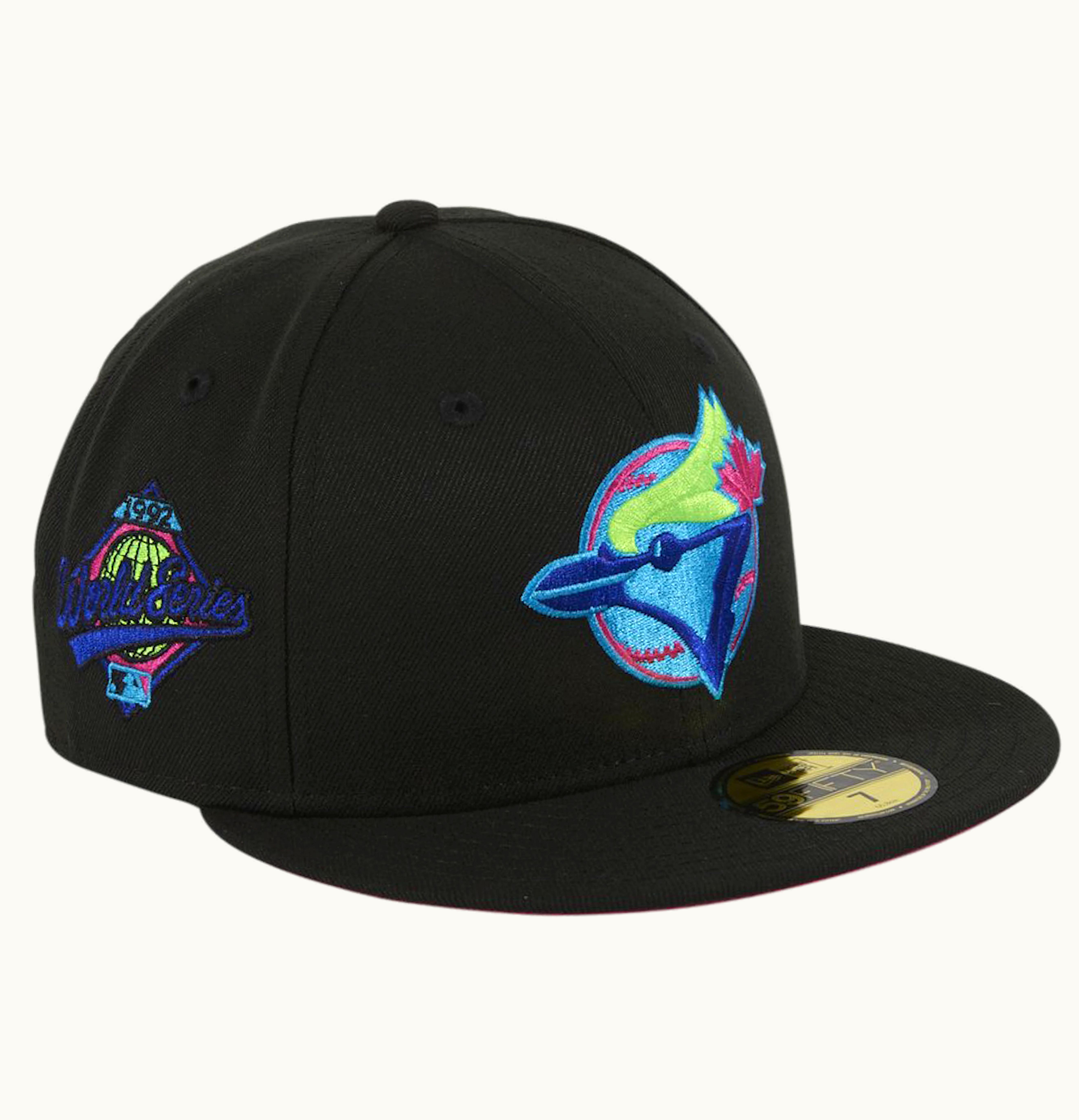 New Era New Era Toronto Blue Jays Cyberpunks 1992 World Series Patch Hat Club Exclusive 59Fifty Fitted Hat Navy
