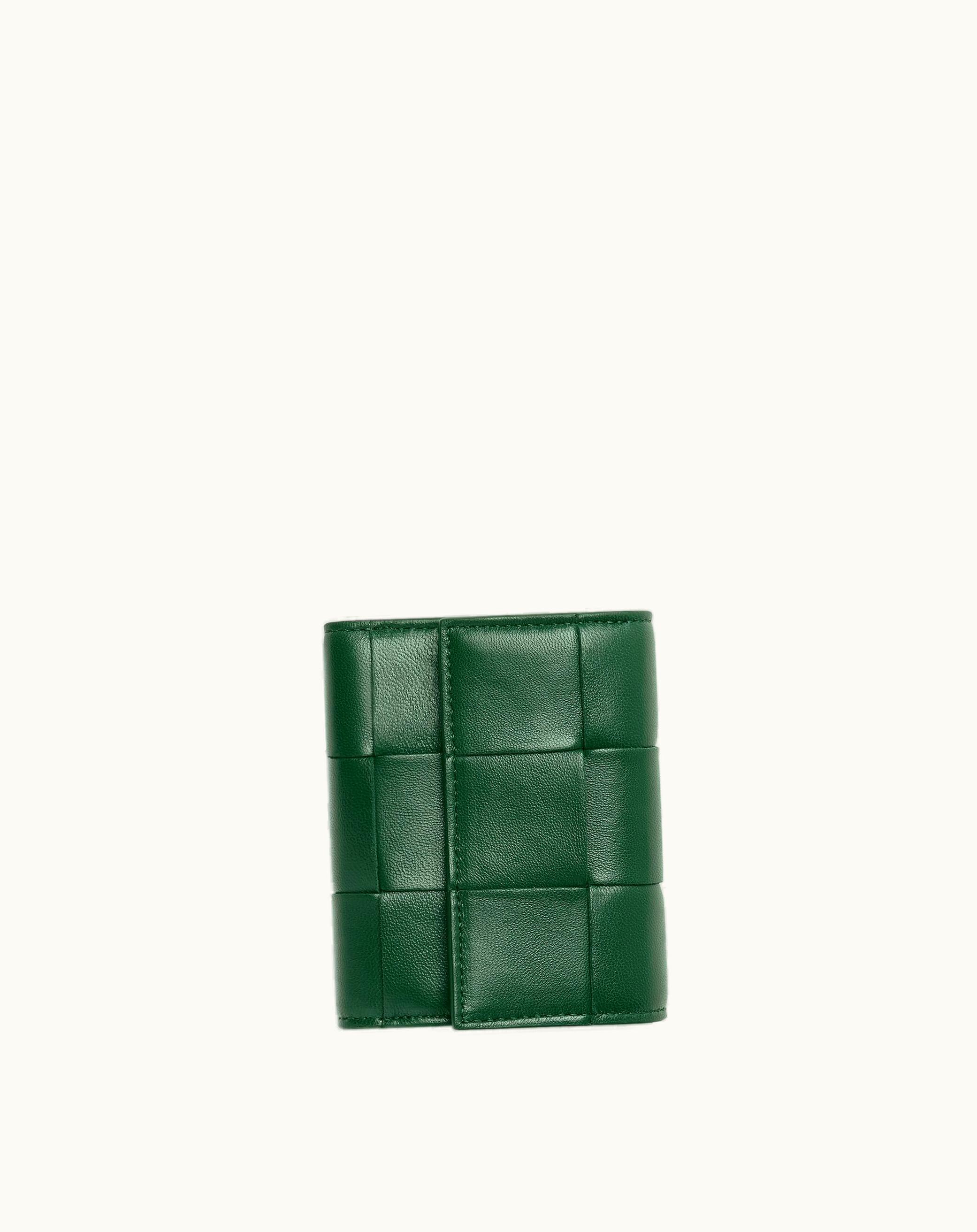 Bottega Veneta Bottega Veneta Women's Cassette Tri-Fold Zip Wallet In Raintree