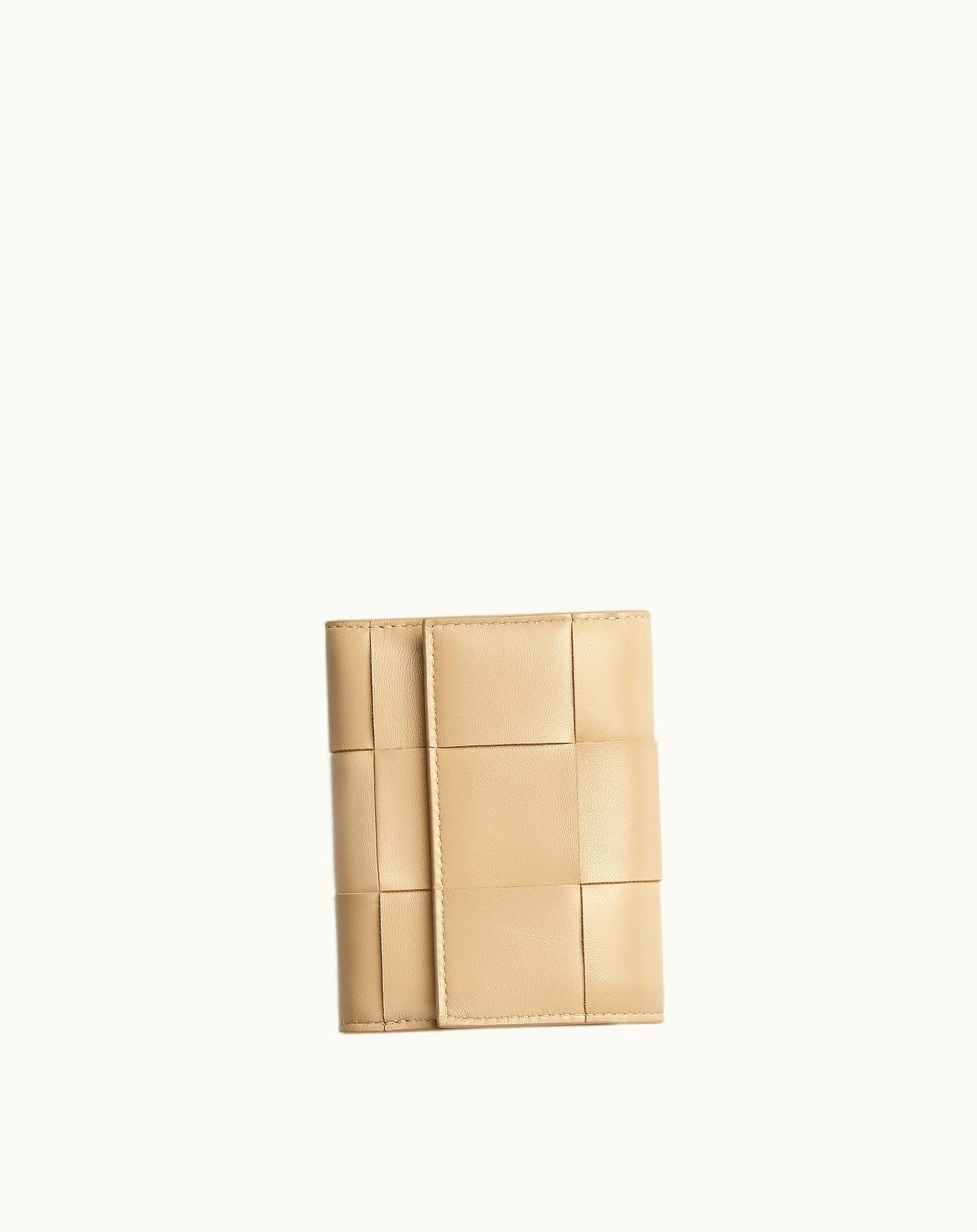 Bottega Veneta Bottega Veneta Women's Cassette Tri-Fold Zip Wallet In Porridge