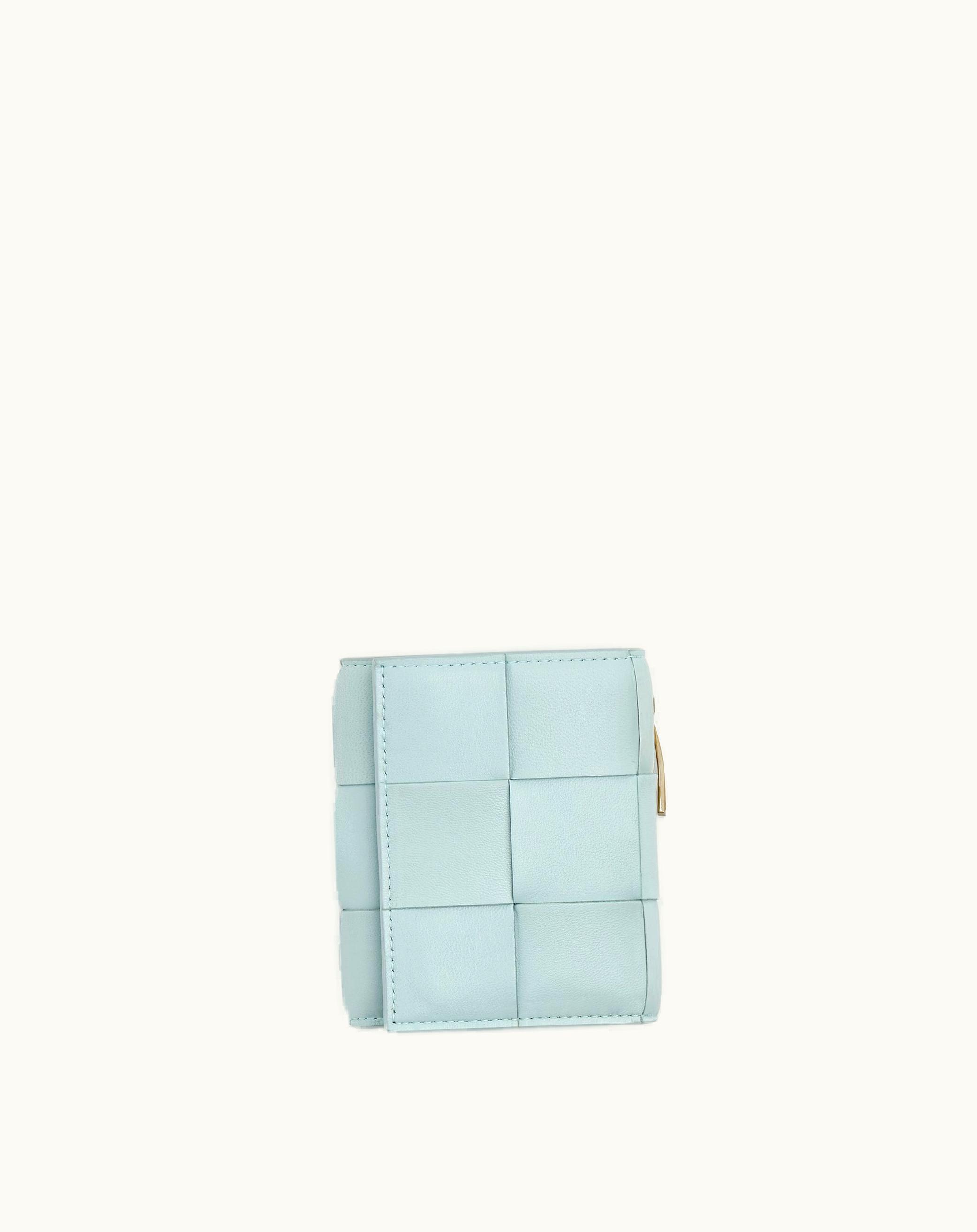 Bottega Veneta Bottega Veneta Women's Cassette Tri-Fold Wallet With Detachable Card Case In Teal Washed
