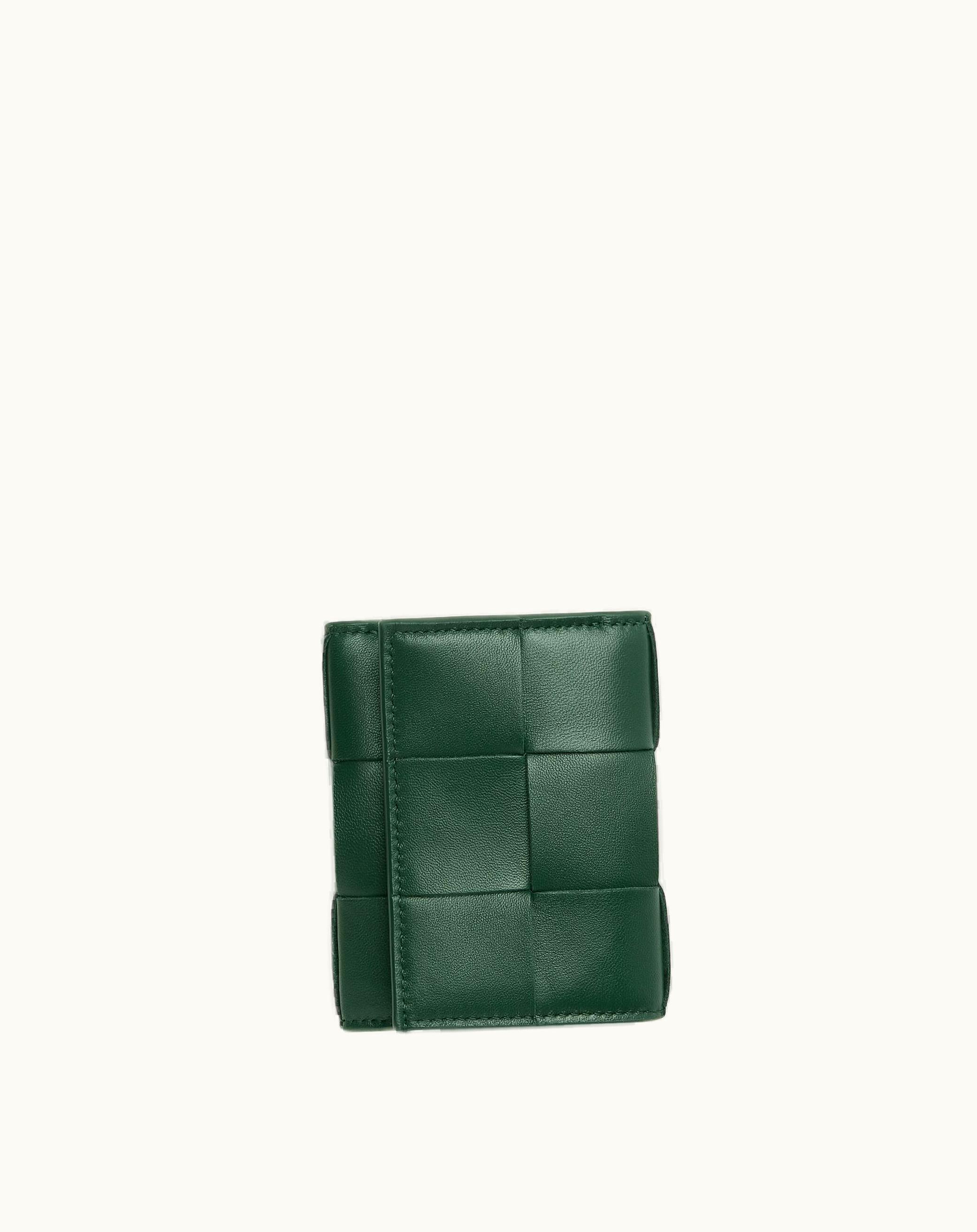 Bottega Veneta Bottega Veneta Women's Cassette Tri-Fold Zip Wallet In Raintree Raintree