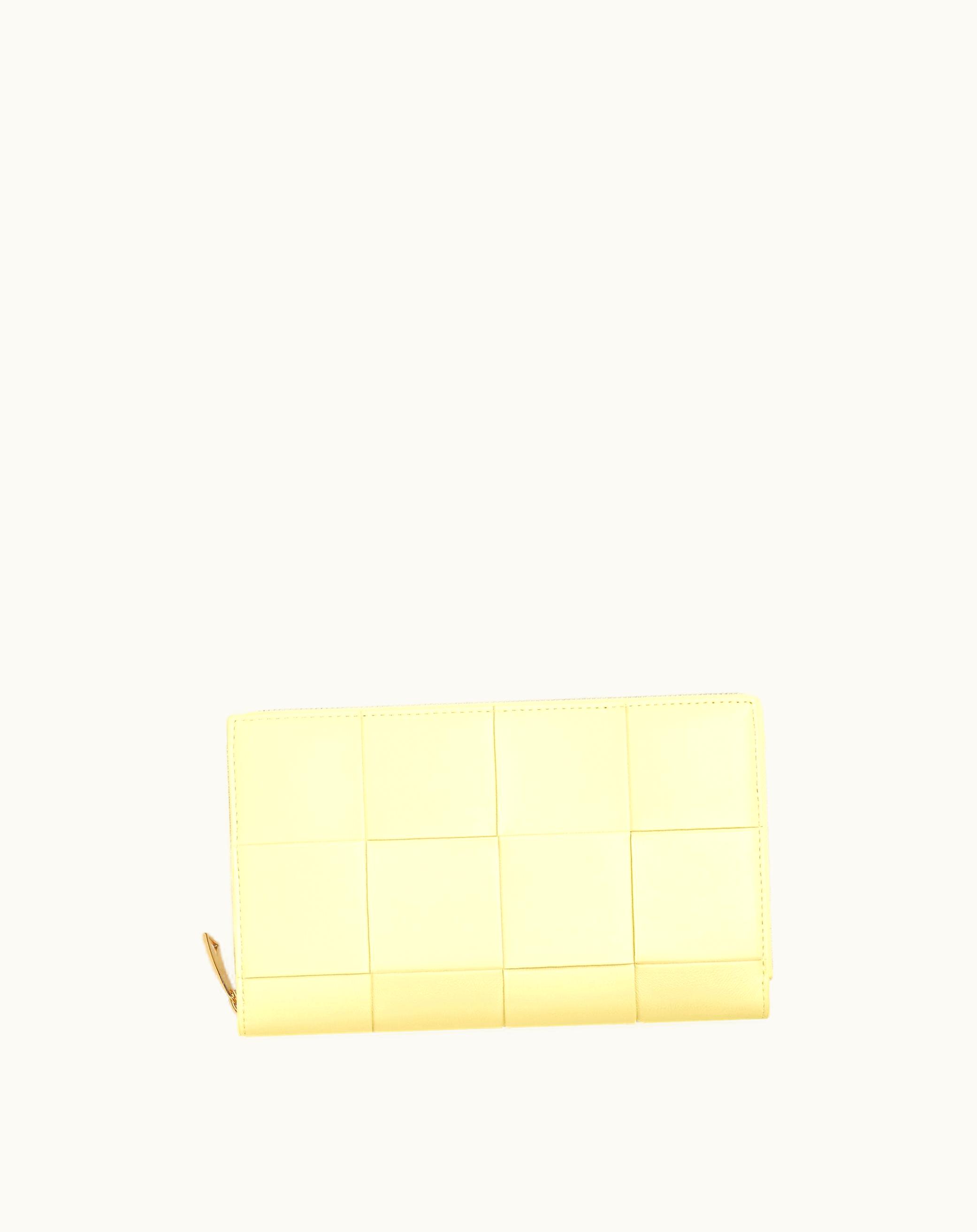 Bottega Veneta Bottega Veneta Women's Cassette Zip Around Wallet In Camomile