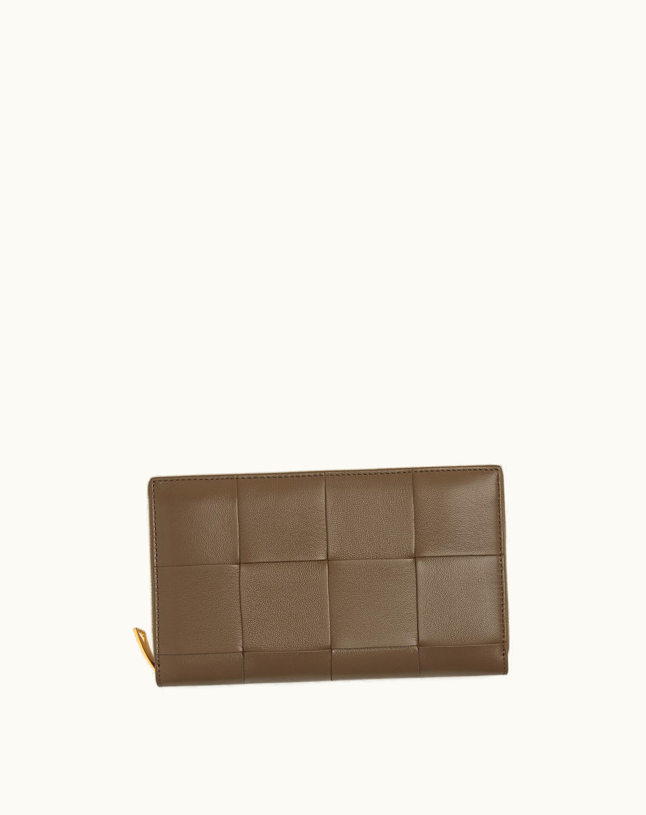 Bottega Veneta Bottega Veneta Women's Cassette Zip Around Wallet In Taupe Grey