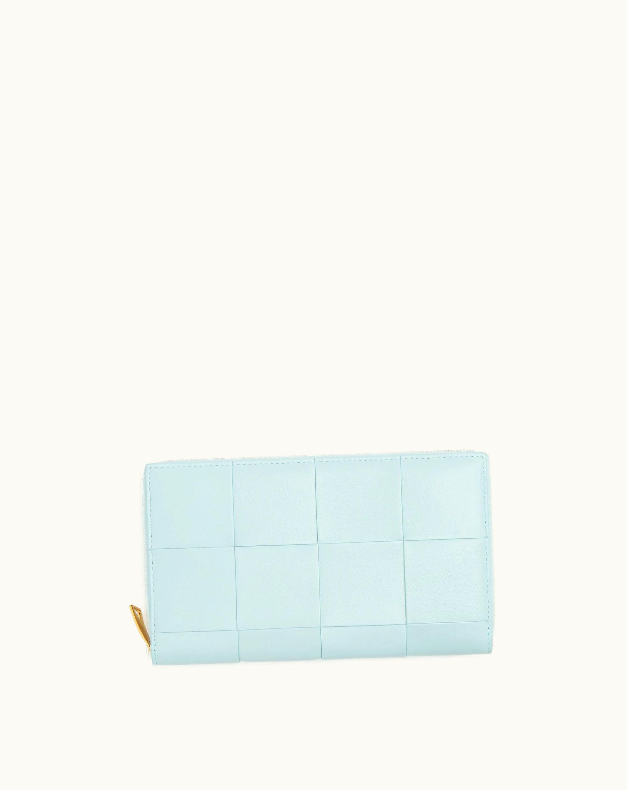 Bottega Veneta Bottega Veneta Women's Cassette Zip Around Wallet In Teal Washed