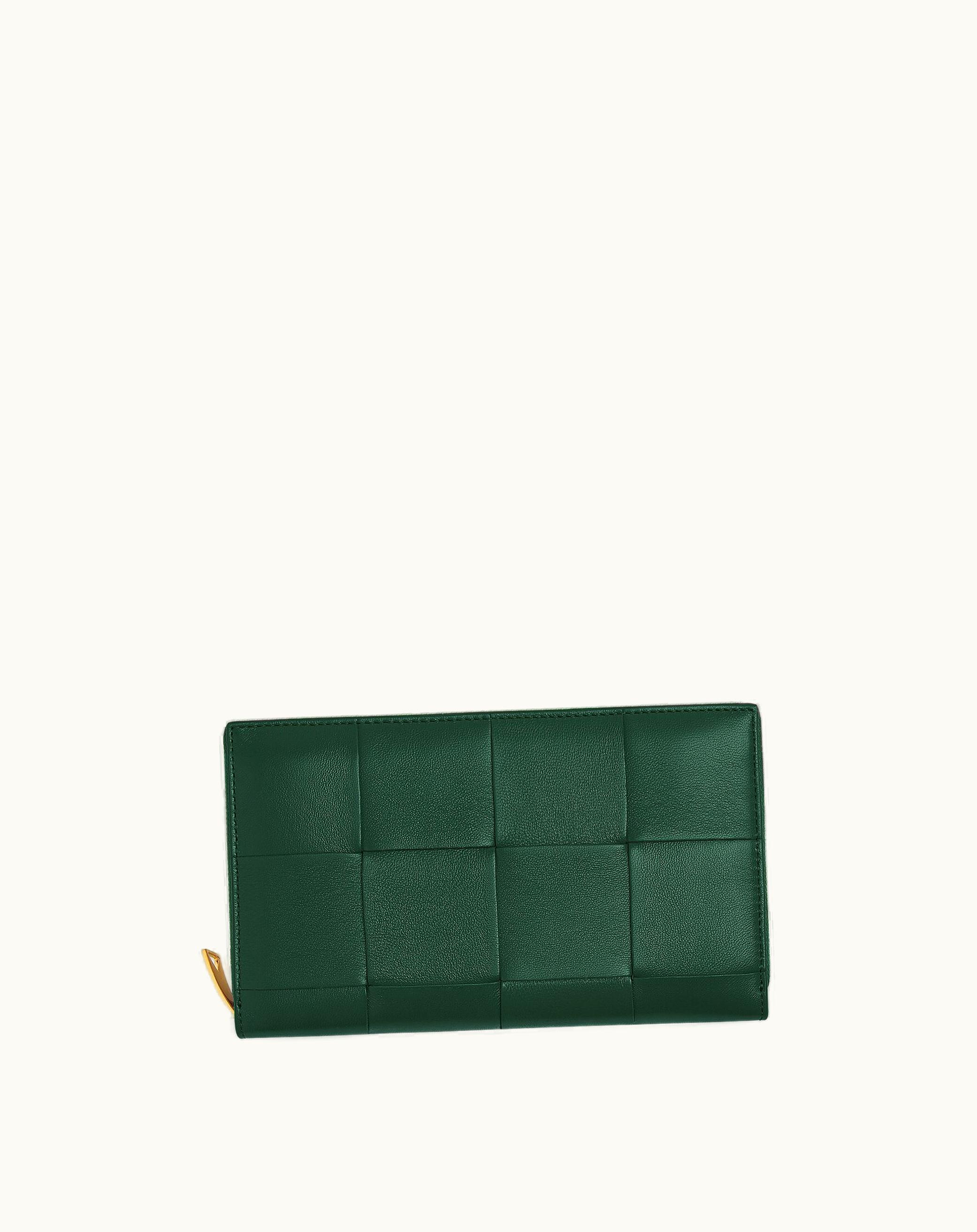 Bottega Veneta Bottega Veneta Women's Cassette Zip Around Wallet In Emerald Green