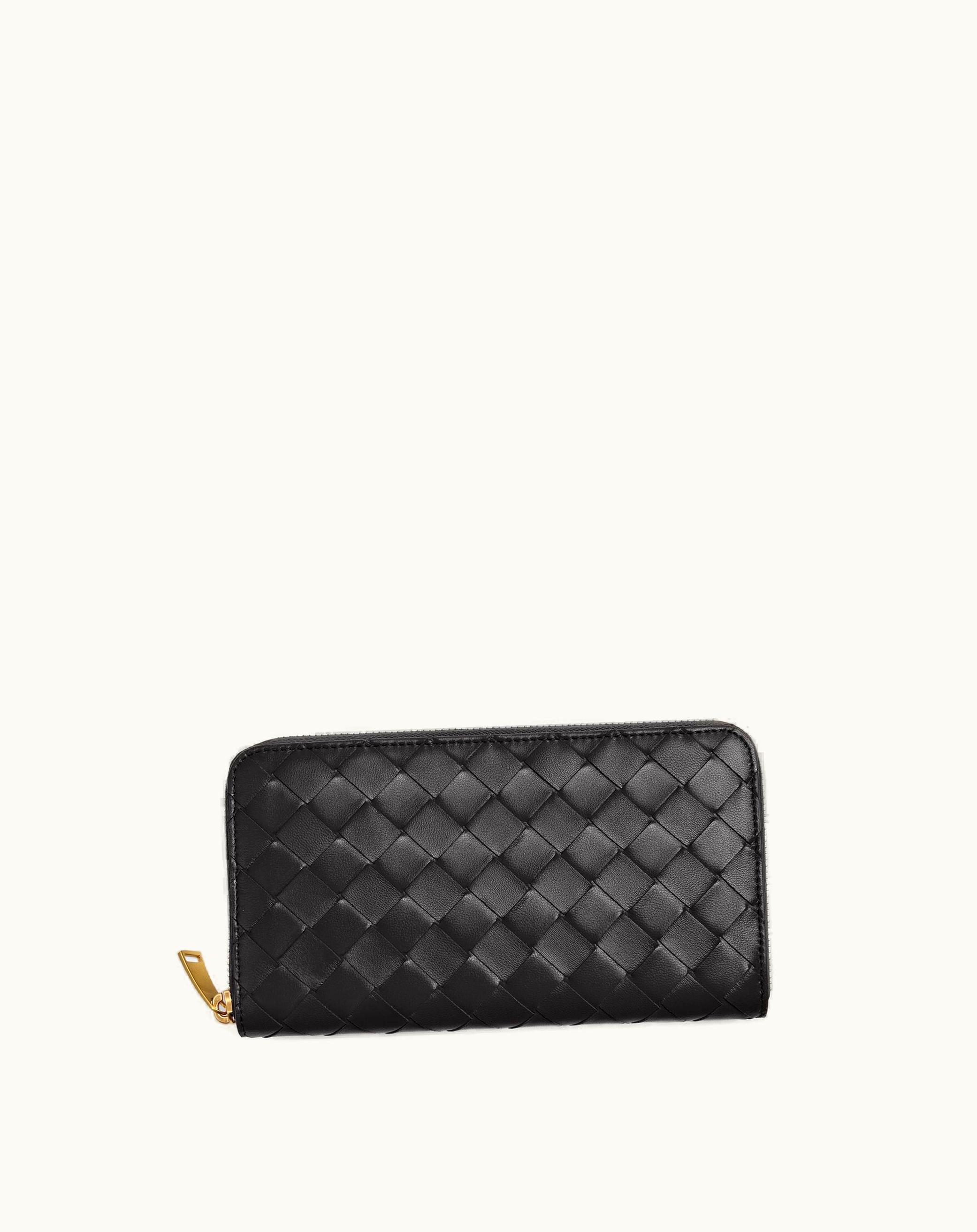 Bottega Veneta Bottega Veneta Women's Intrecciato Zip Around Wallet In Nero