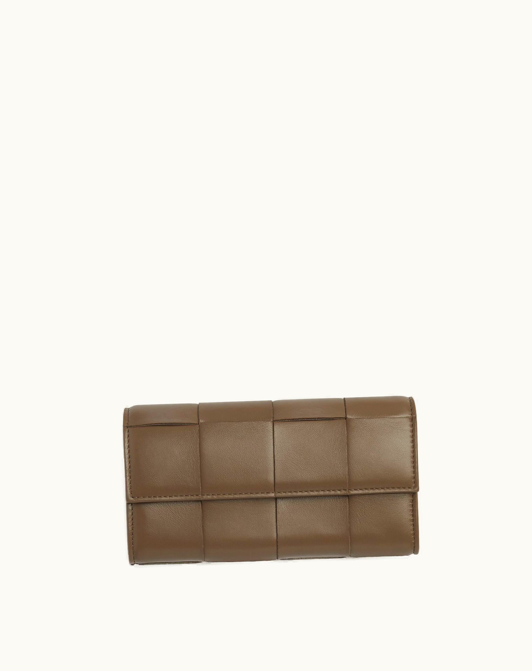 Bottega Veneta Bottega Veneta Women's Cassette Large Flap Wallet In Taupe Grey