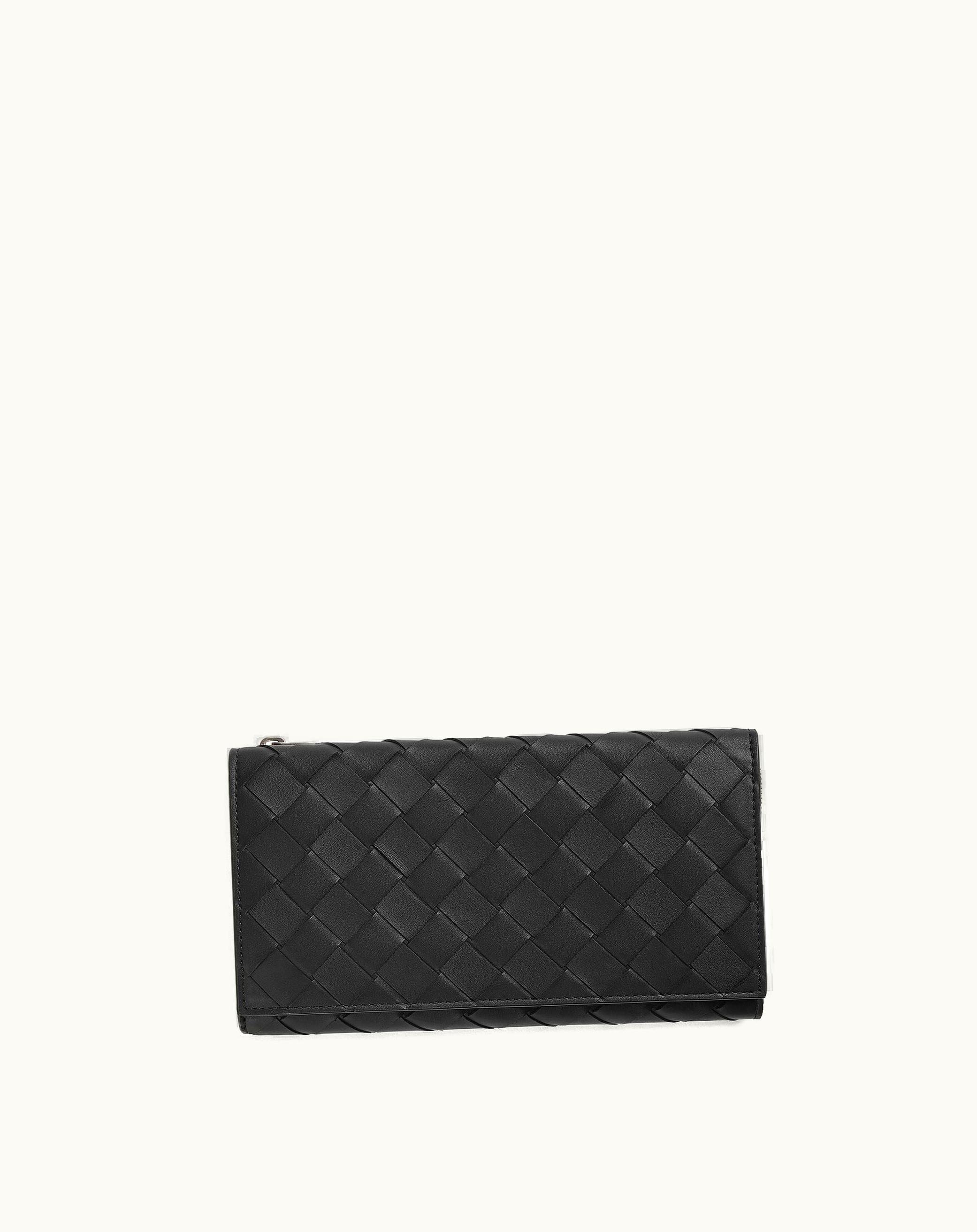 Bottega Veneta Bottega Veneta Men's Long Wallet With Coin Purse In Black