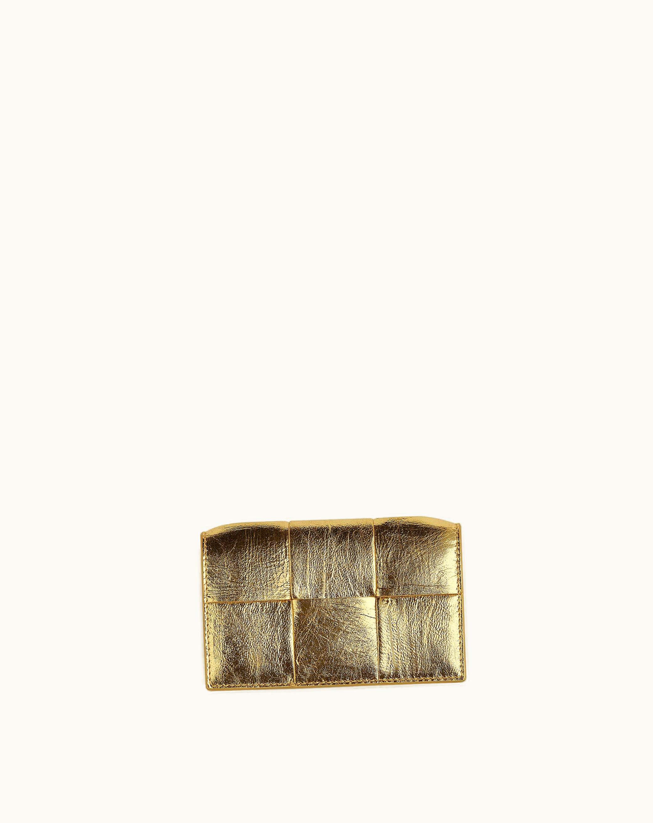 Bottega Veneta Bottega Veneta Women's Cassette Business Card Case In Gold